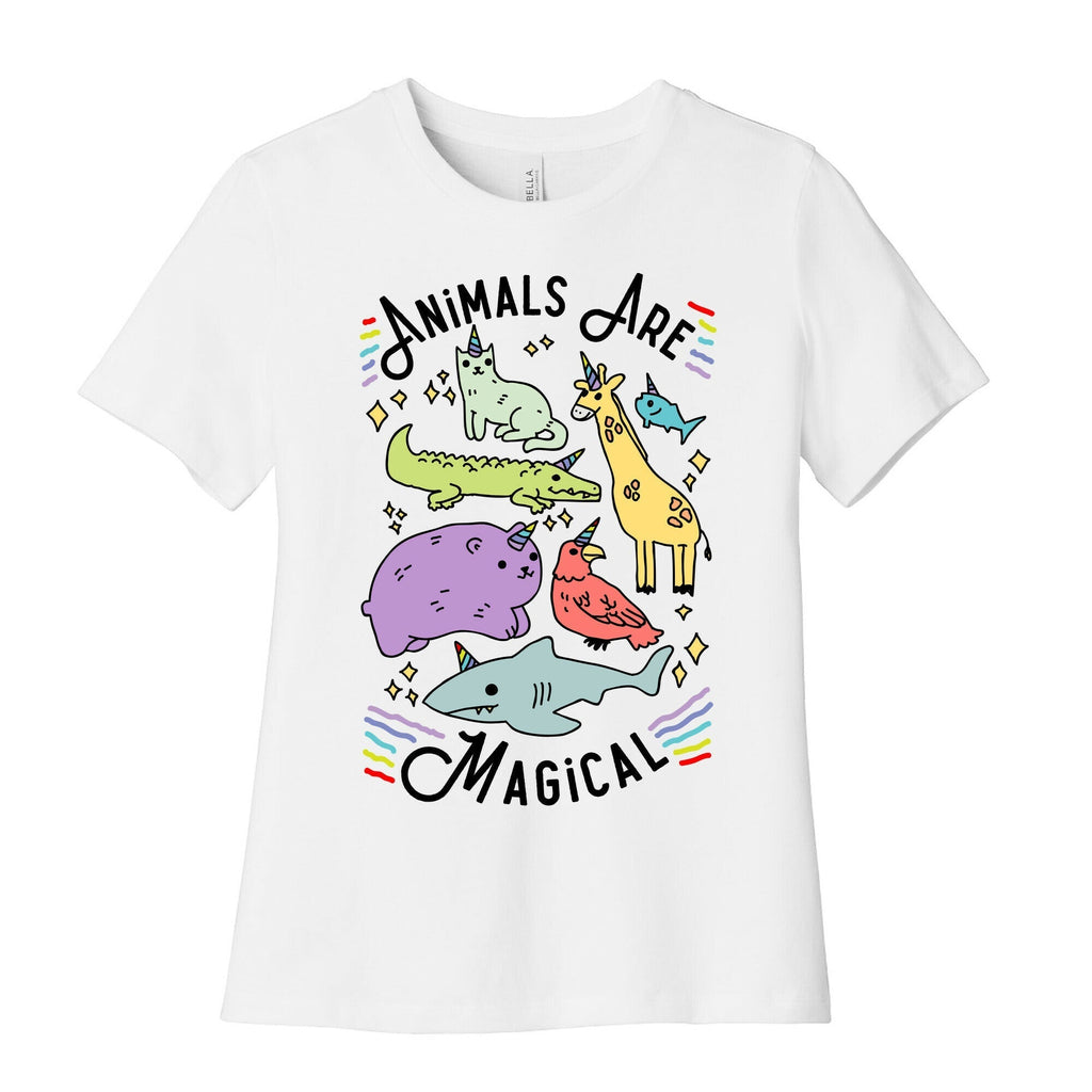 Animals Are Magical Women's Cotton Tee Hoodie, Sweatshirt | CoreVibeTees.com (Image 1)