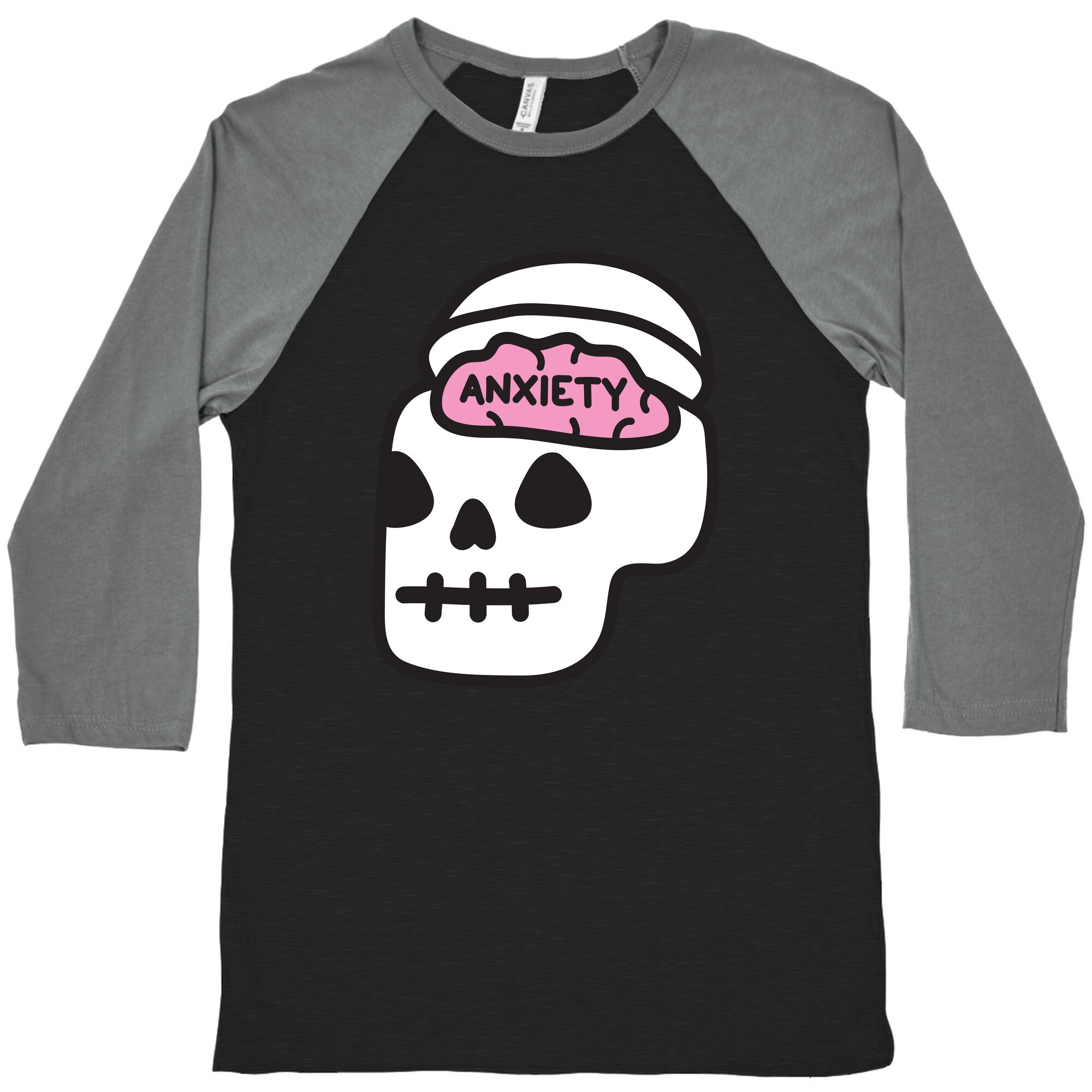 Anxiety Holder (Skull) Baseball Tee Hoodie, Sweatshirt | CoreVibeTees.com (Image 1)