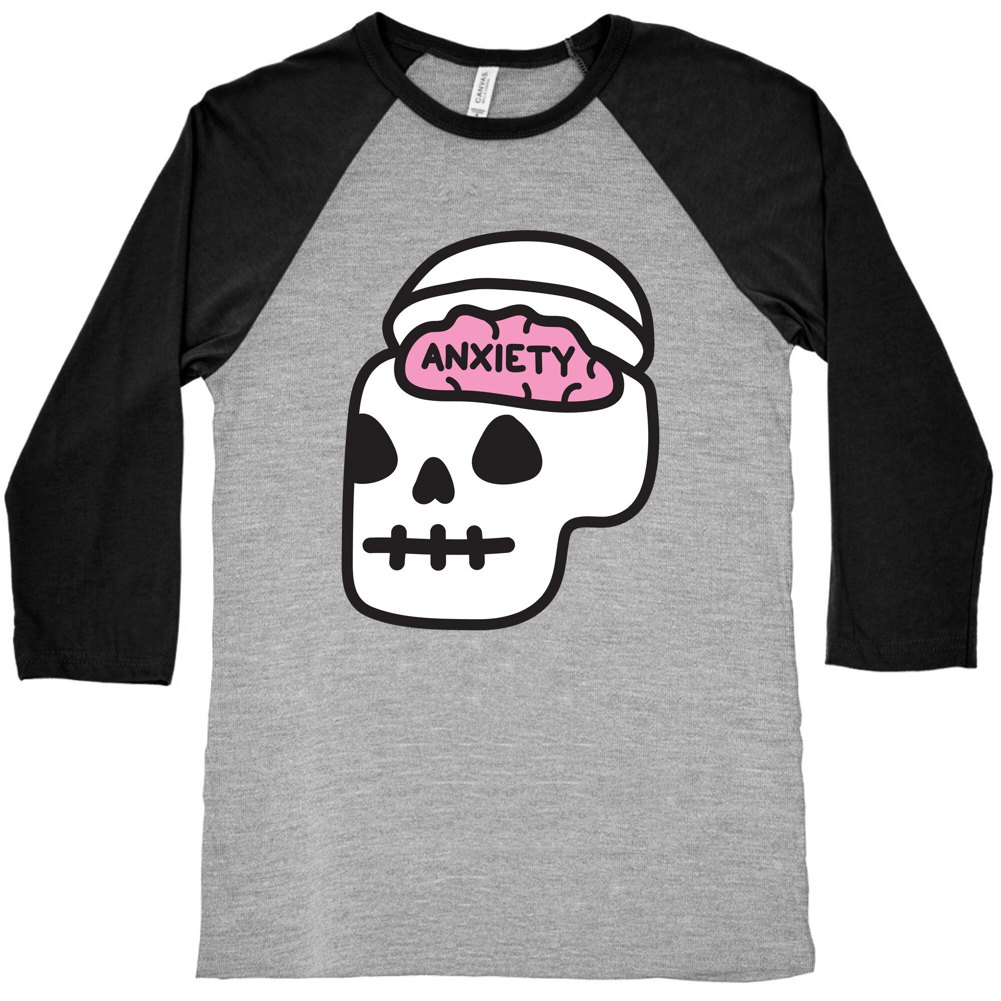 Anxiety Holder (Skull) Baseball Tee Hoodie, Sweatshirt | CoreVibeTees.com (Image 2)