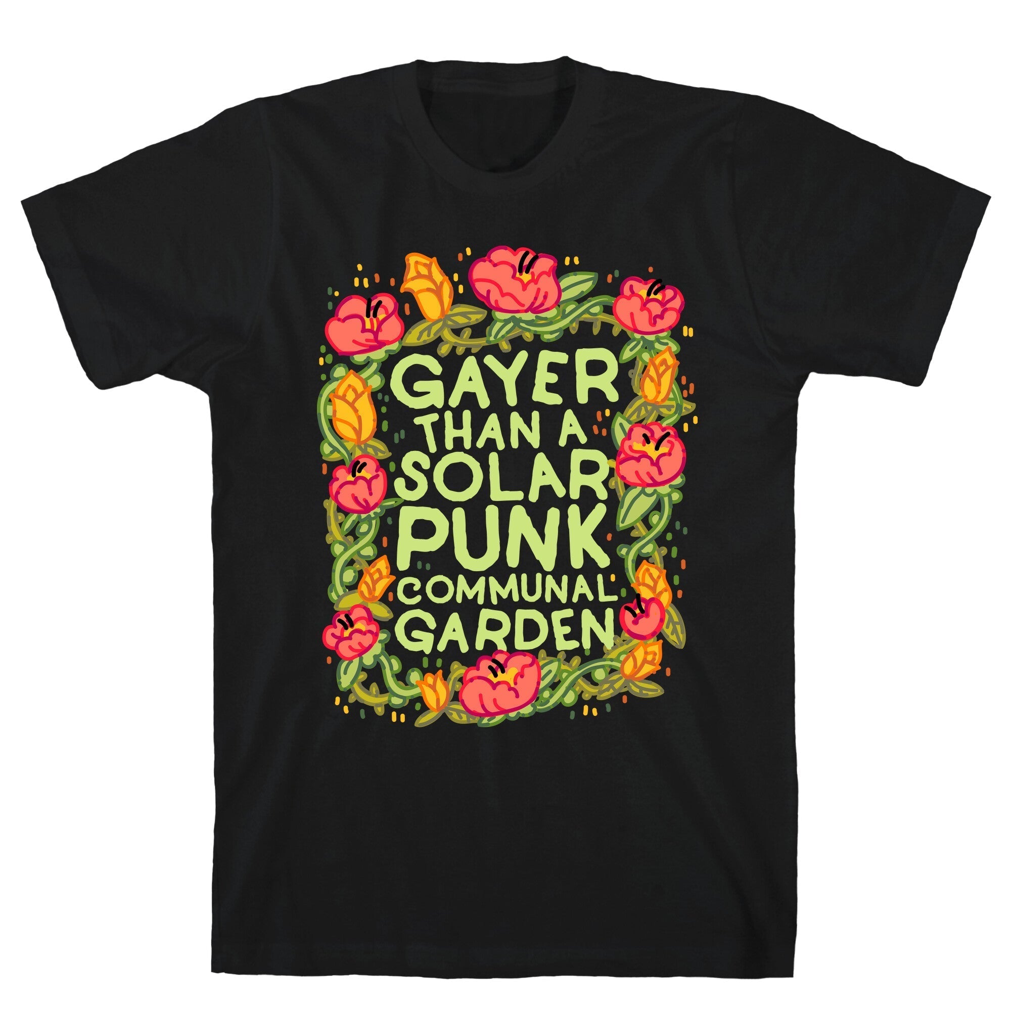 Gayer Than a Solar Punk Communal Garden T-Shirt Style001 Hoodie, Sweatshirt | CoreVibeTees.com (Image 1)