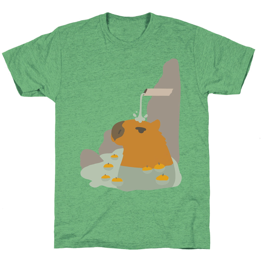 Capybara Hot Spring Unisex Triblend Tee Hoodie, Sweatshirt | CoreVibeTees.com (Image 1)