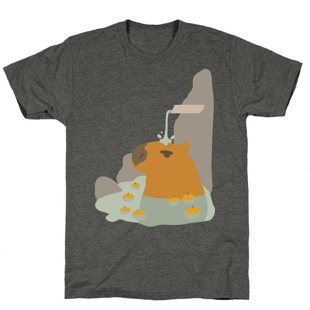 Capybara Hot Spring Unisex Triblend Tee Hoodie, Sweatshirt | CoreVibeTees.com (Image 2)