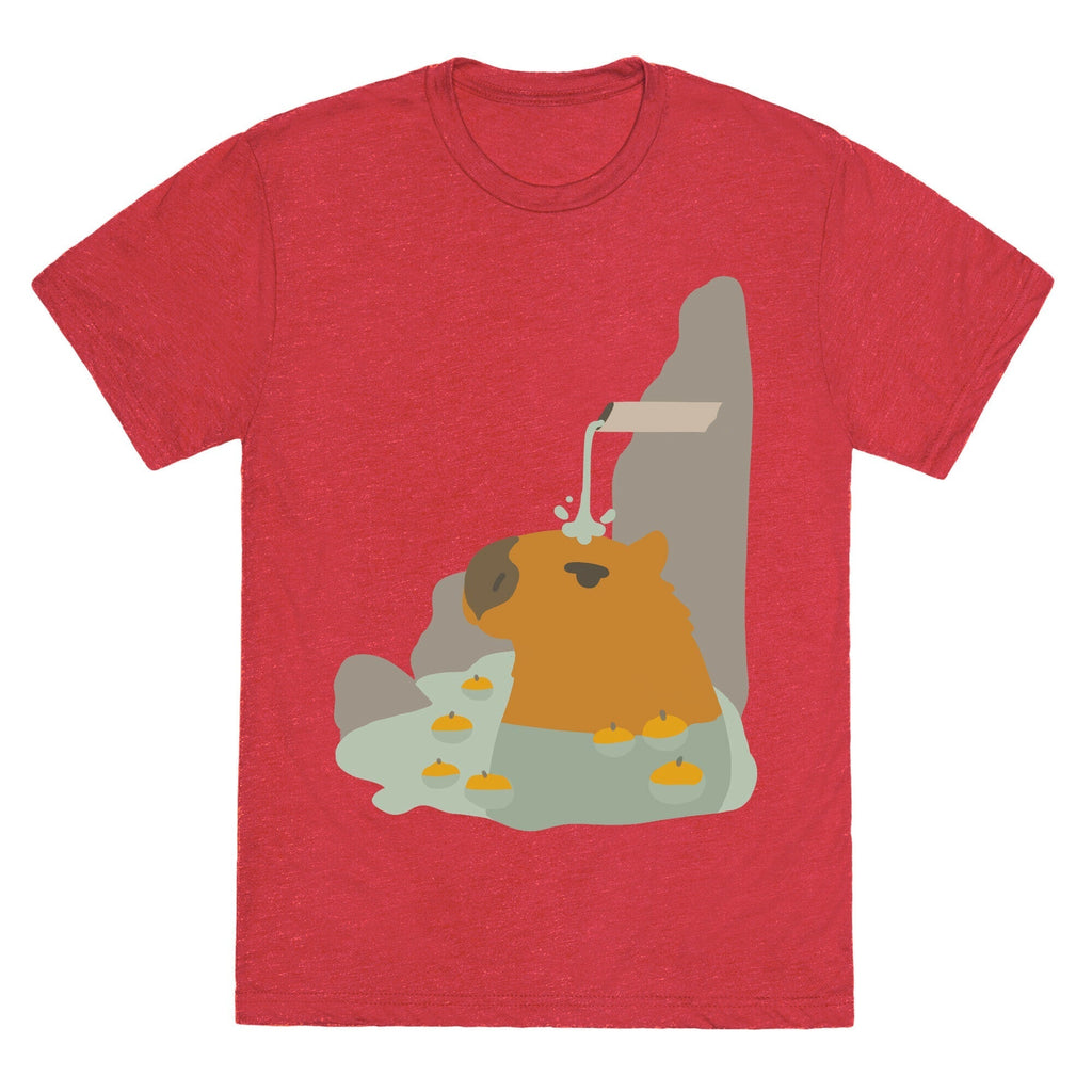 Capybara Hot Spring Unisex Triblend Tee Hoodie, Sweatshirt | CoreVibeTees.com (Image 3)