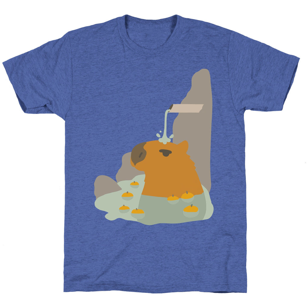 Capybara Hot Spring Unisex Triblend Tee Hoodie, Sweatshirt | CoreVibeTees.com (Image 4)