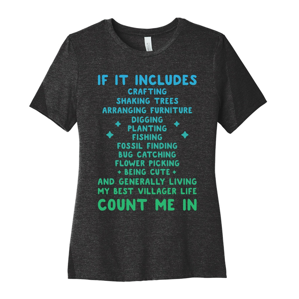 Animal Crossing Activities Count Me In Women's Cotton Tee Hoodie, Sweatshirt | CoreVibeTees.com (Image 1)