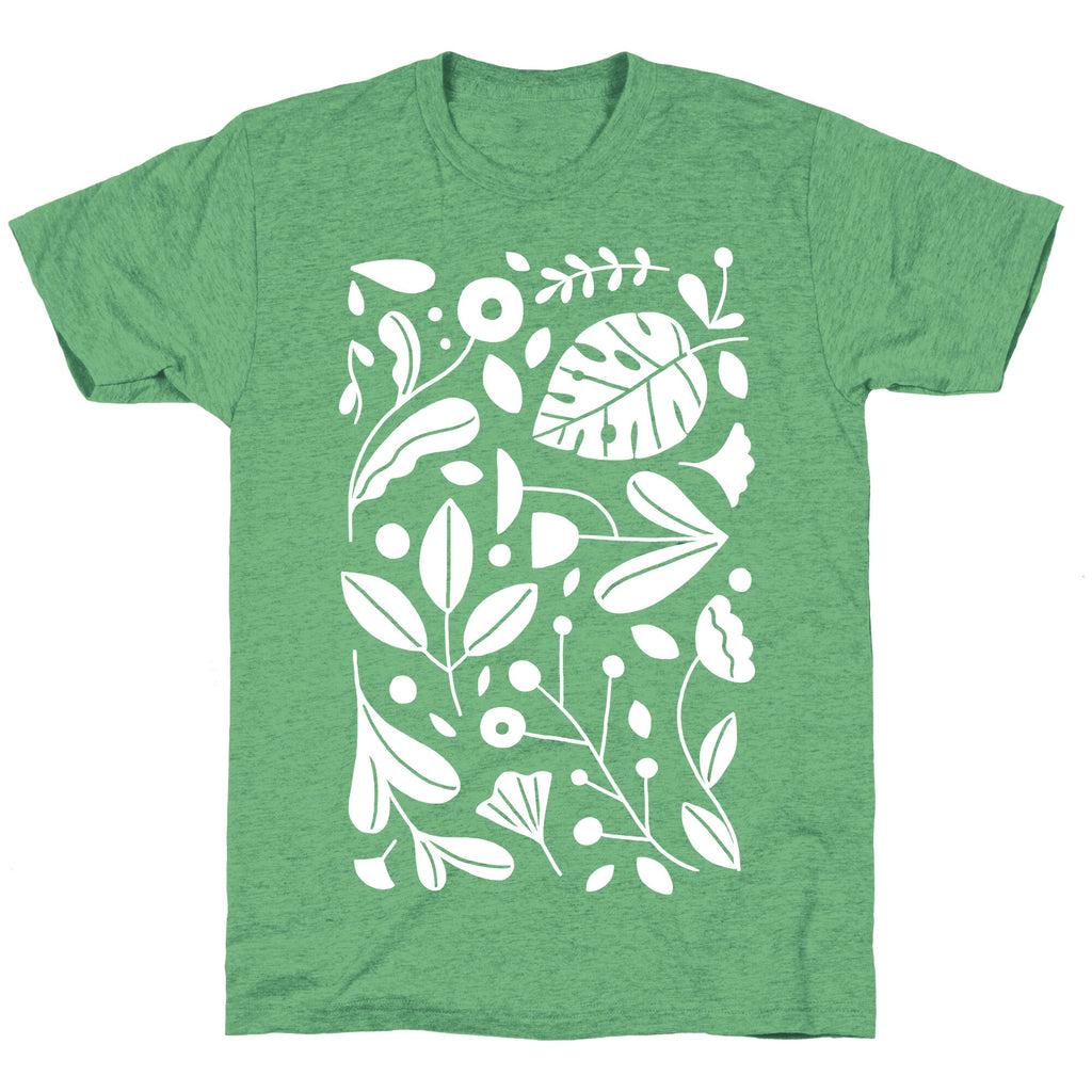 Black and White Plant Pattern Unisex Triblend Tee Hoodie, Sweatshirt | CoreVibeTees.com (Image 2)