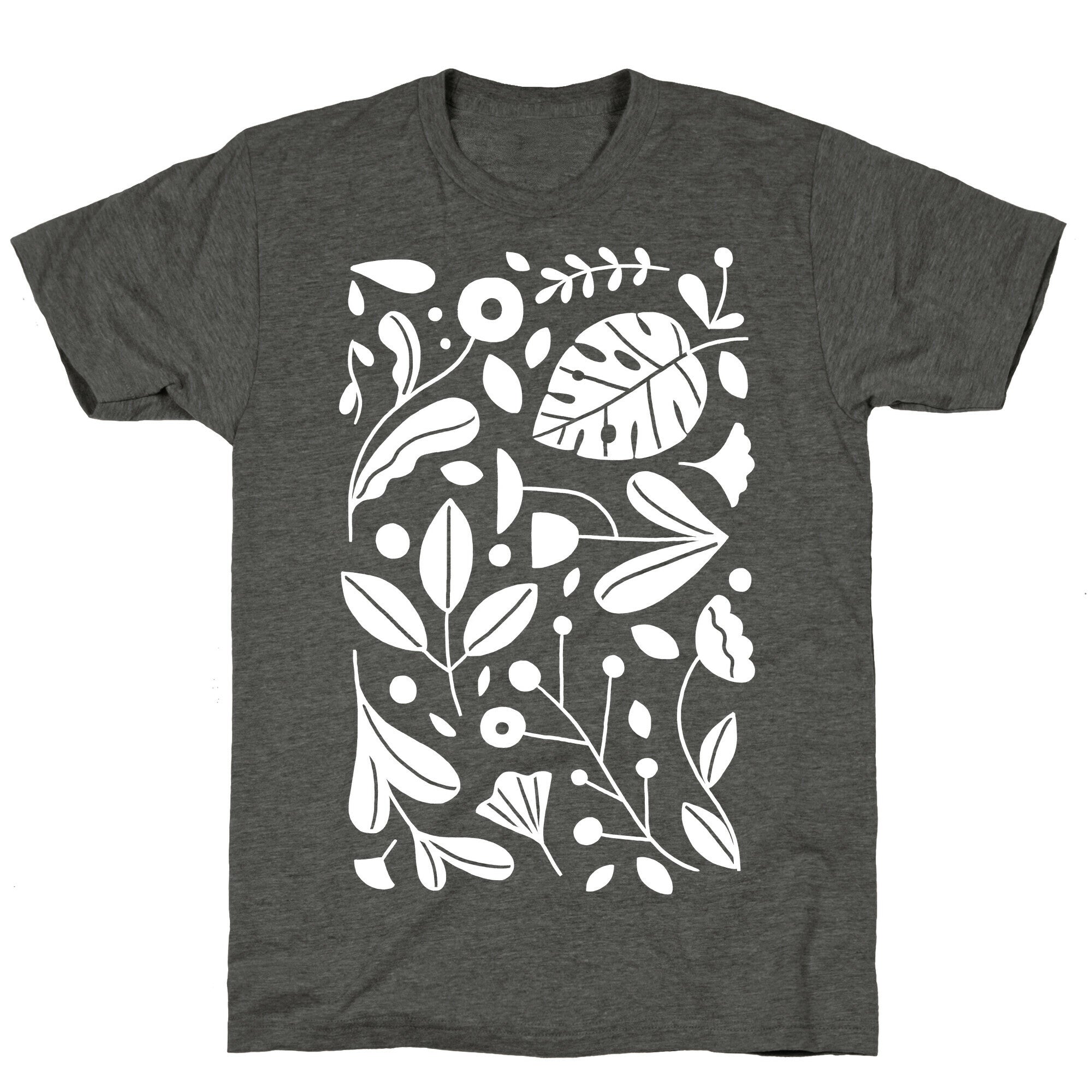 Black and White Plant Pattern Unisex Triblend Tee Hoodie, Sweatshirt | CoreVibeTees.com (Image 3)