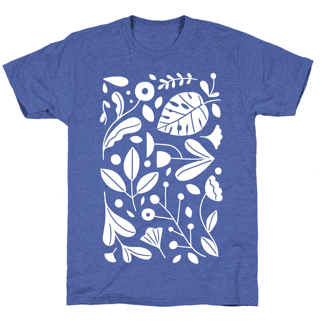Black and White Plant Pattern Unisex Triblend Tee Hoodie, Sweatshirt | CoreVibeTees.com (Image 5)