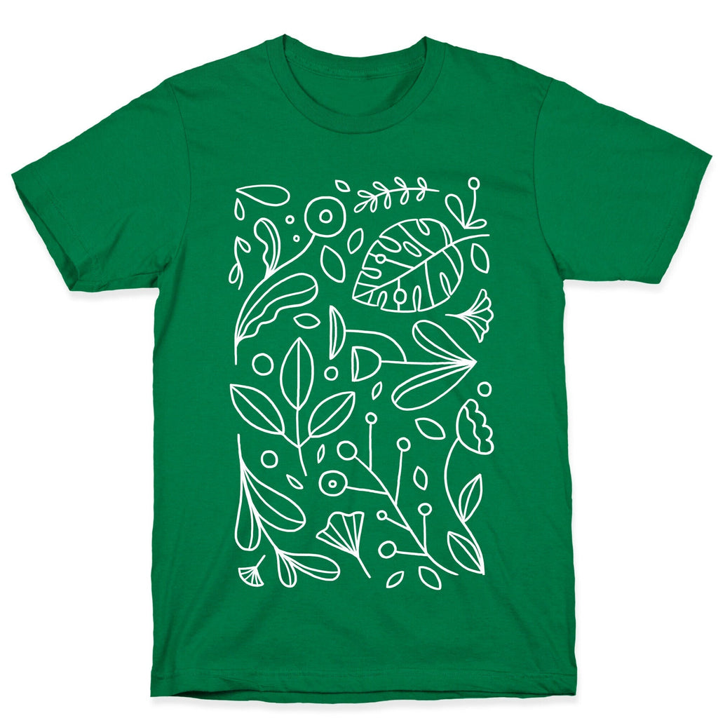 Black and White Plant Pattern T-Shirt Style001 Hoodie, Sweatshirt | CoreVibeTees.com (Image 3)