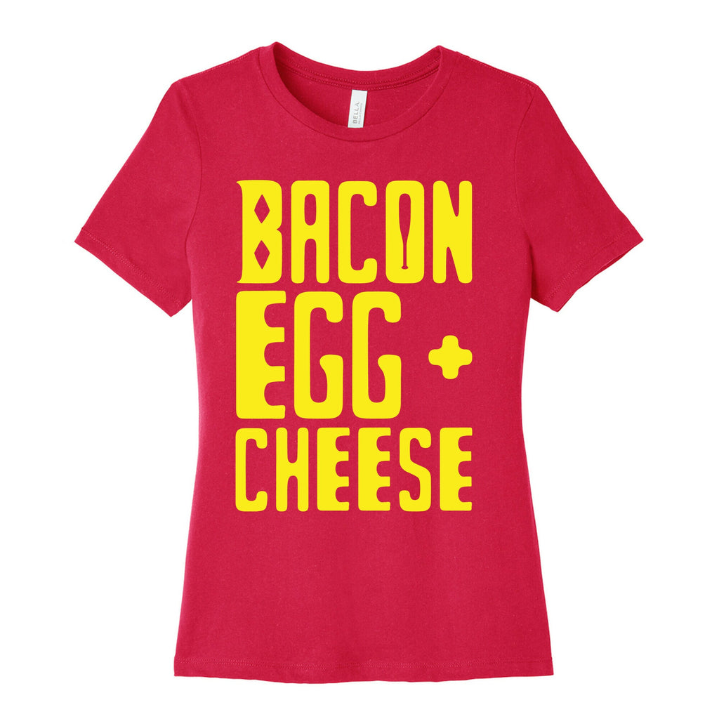 Bacon Egg + Cheese BOP Parody White Print Women's Cotton Tee Hoodie, Sweatshirt | CoreVibeTees.com (Image 2)