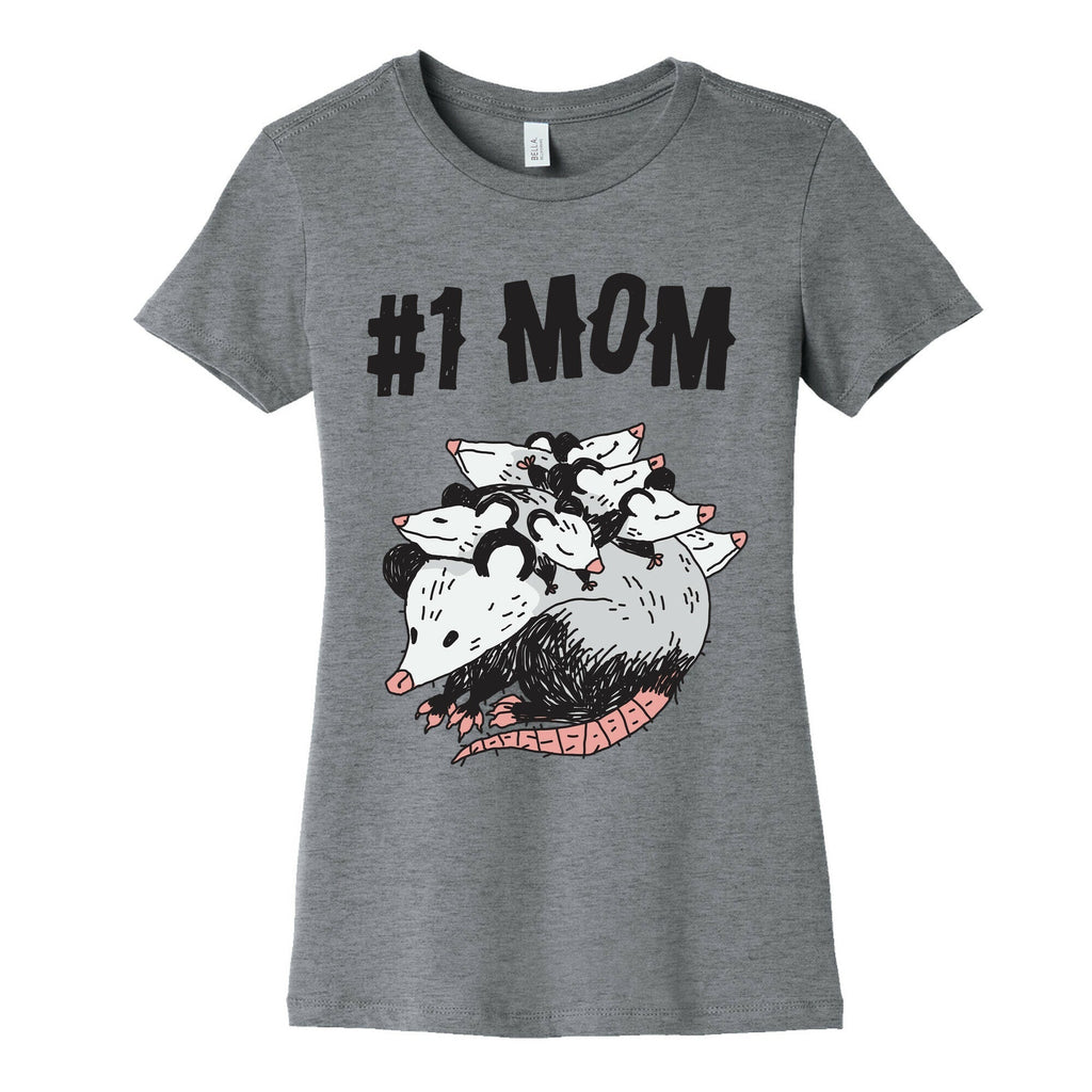 #1 Mom Opossum  Women's Cotton Tee Hoodie, Sweatshirt | CoreVibeTees.com (Image 2)