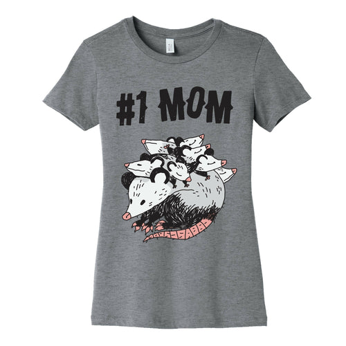 #1 Mom Opossum  Women's Cotton Tee Hoodie, Sweatshirt | CoreVibeTees.com (Image 2)