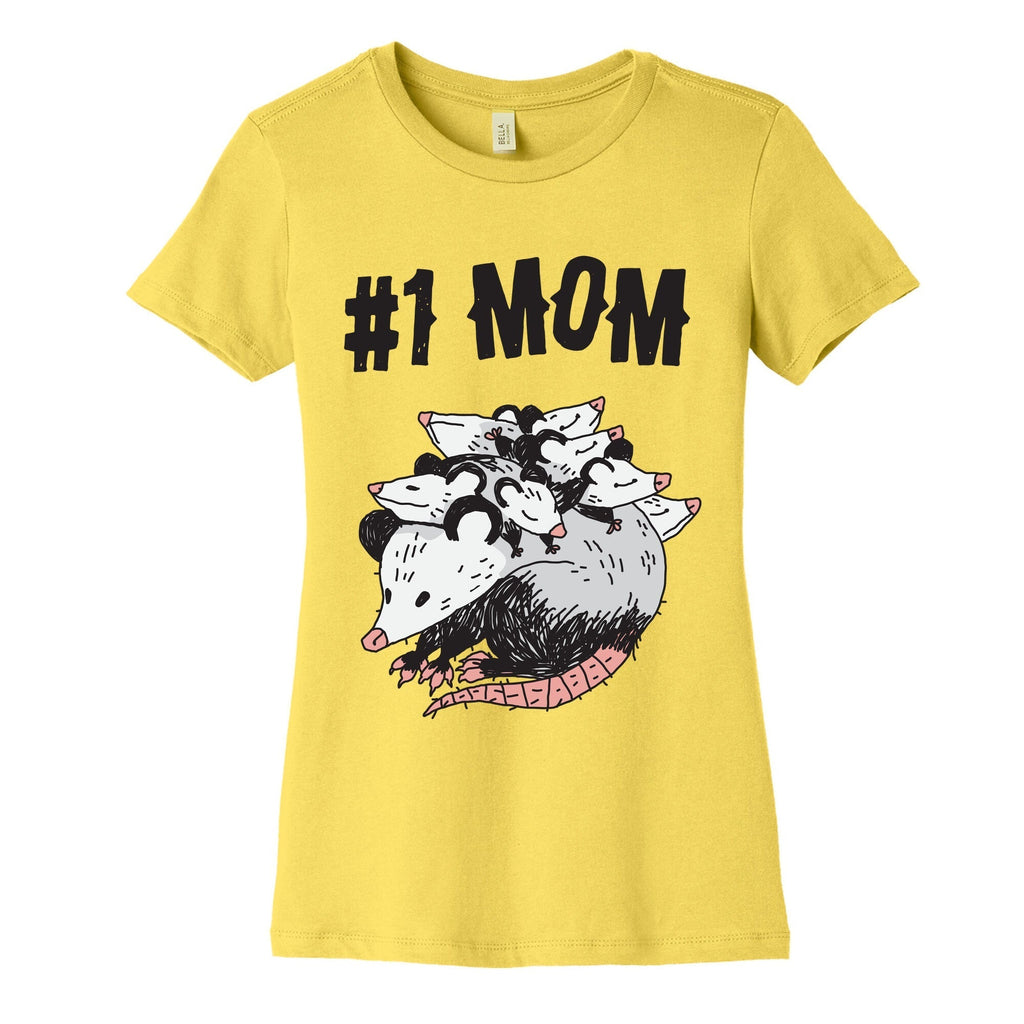 #1 Mom Opossum  Women's Cotton Tee Hoodie, Sweatshirt | CoreVibeTees.com (Image 3)
