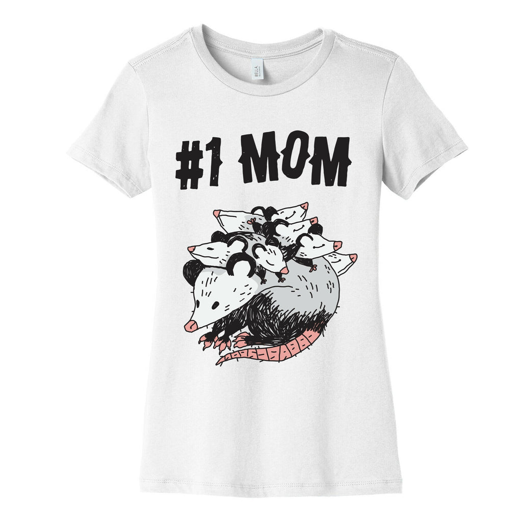 #1 Mom Opossum  Women's Cotton Tee Hoodie, Sweatshirt | CoreVibeTees.com (Image 4)