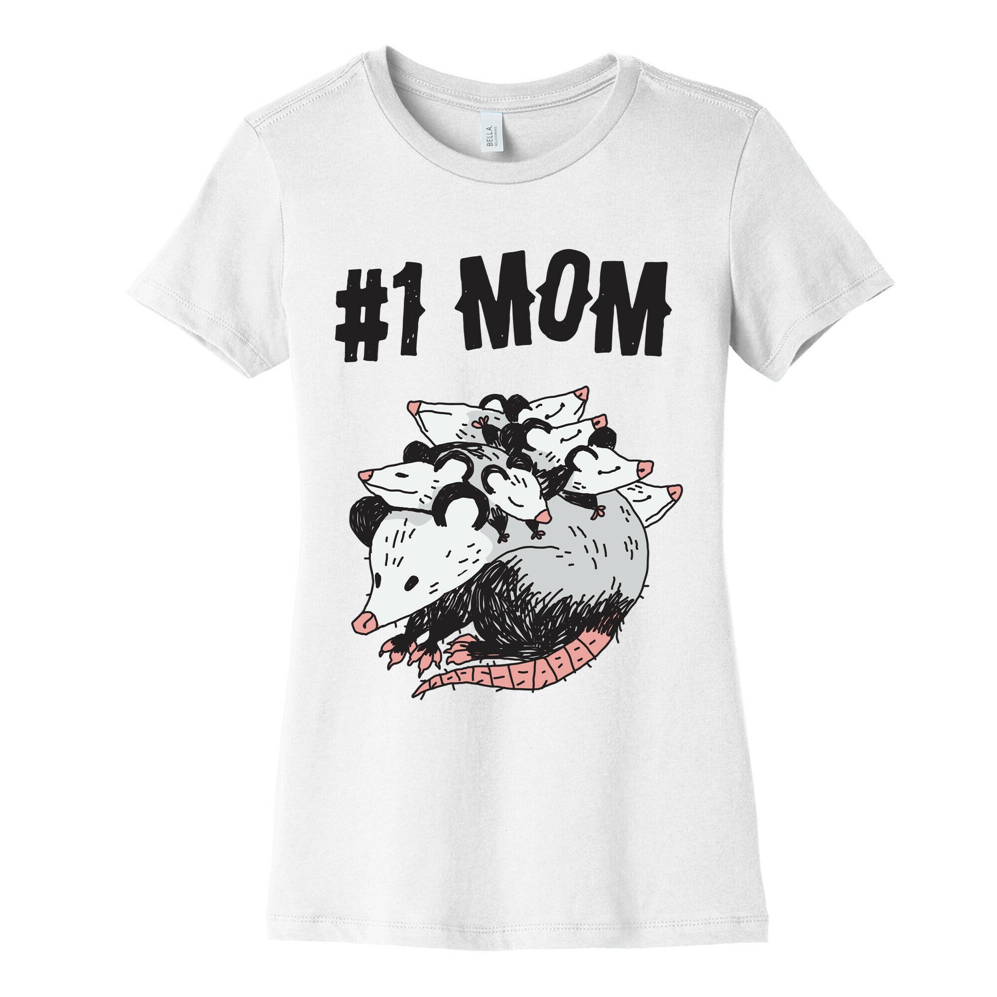 #1 Mom Opossum  Women's Cotton Tee Hoodie, Sweatshirt | CoreVibeTees.com (Image 4)