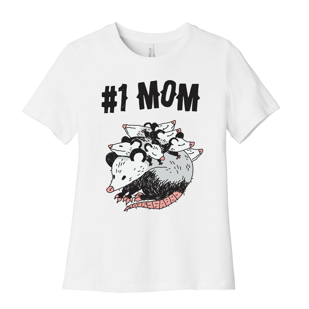#1 Mom Opossum  Women's Cotton Tee Hoodie, Sweatshirt | CoreVibeTees.com (Image 1)