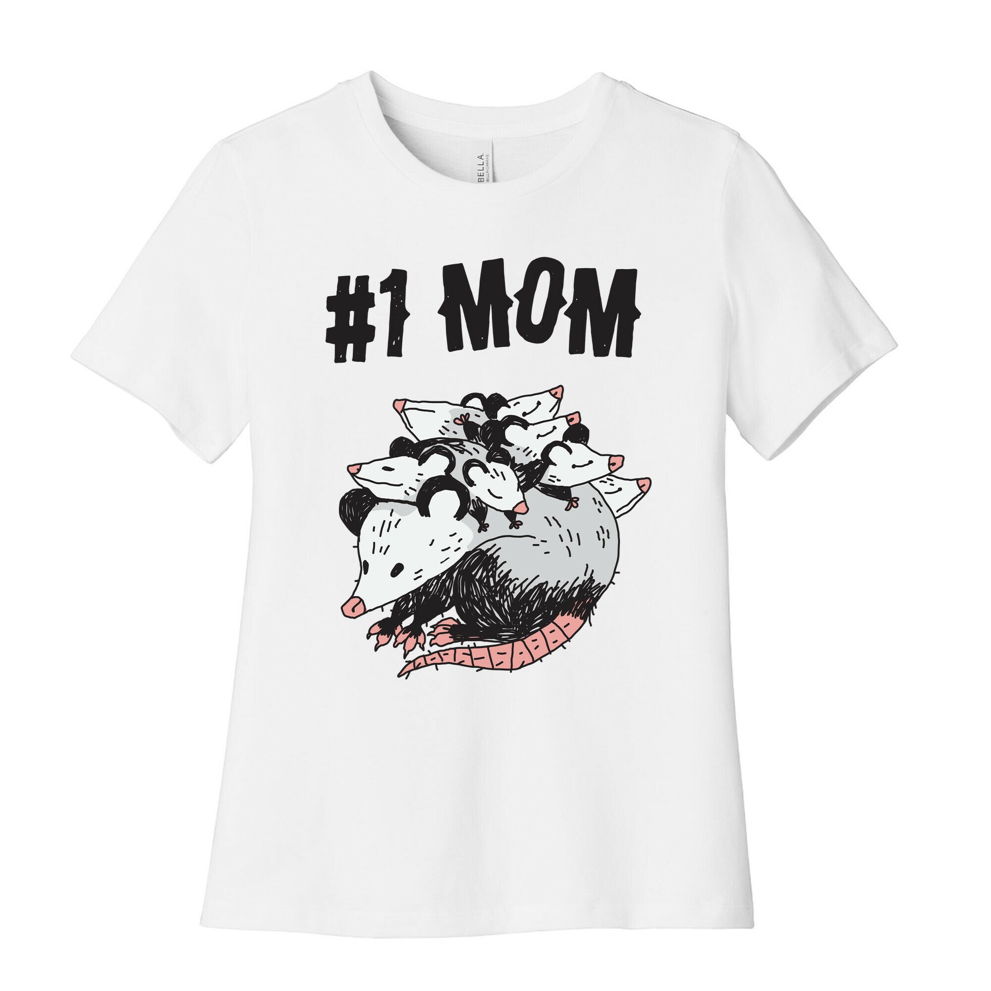 #1 Mom Opossum  Women's Cotton Tee Hoodie, Sweatshirt | CoreVibeTees.com (Image 1)