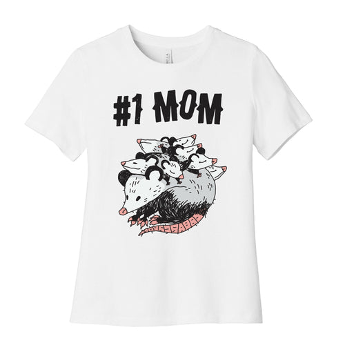 #1 Mom Opossum  Women's Cotton Tee Hoodie, Sweatshirt | CoreVibeTees.com (Image 1)