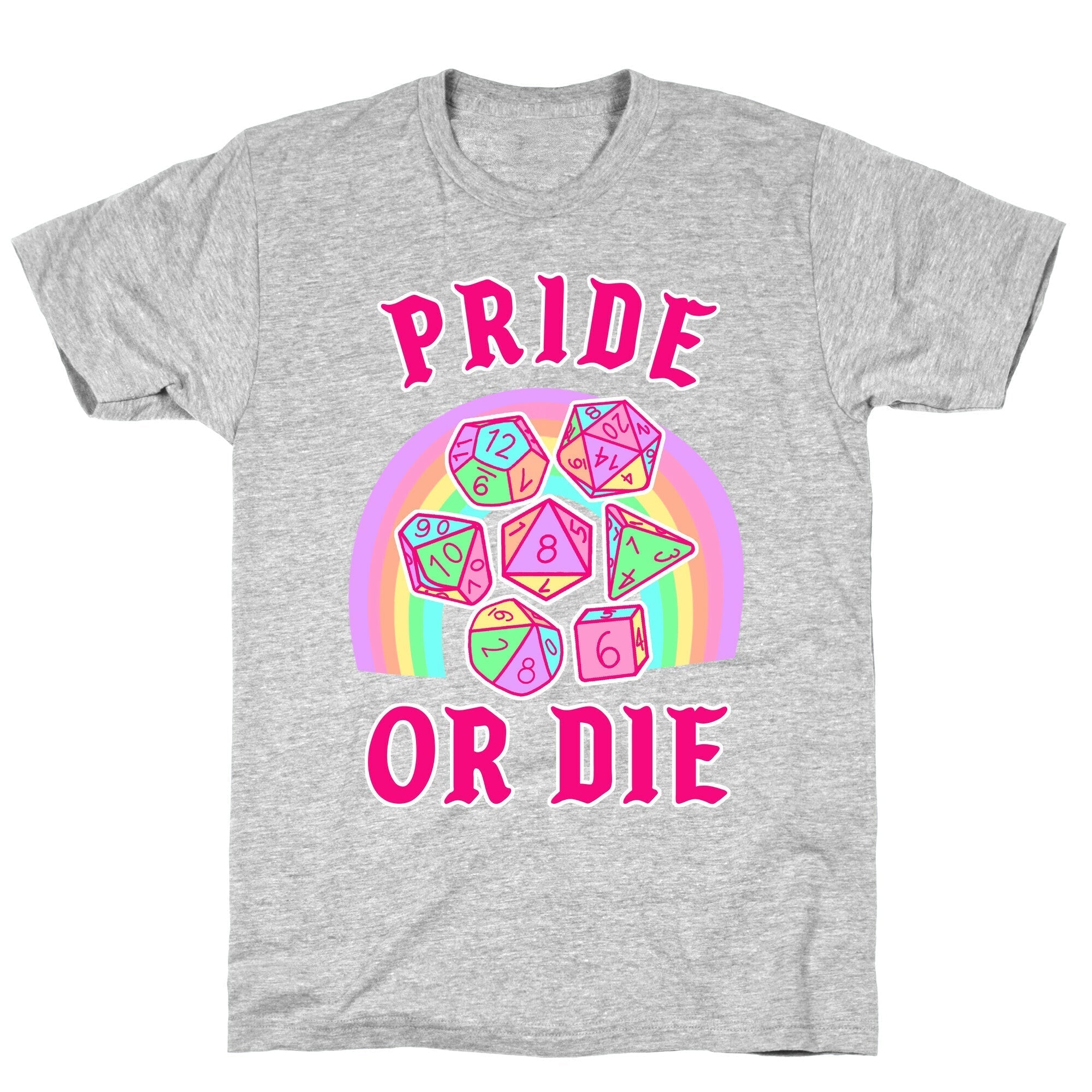 Pride or Die DnD Dice Pastel T-Shirt Hoodie, Sweatshirt | CoreVibeTees.com (Image 2)