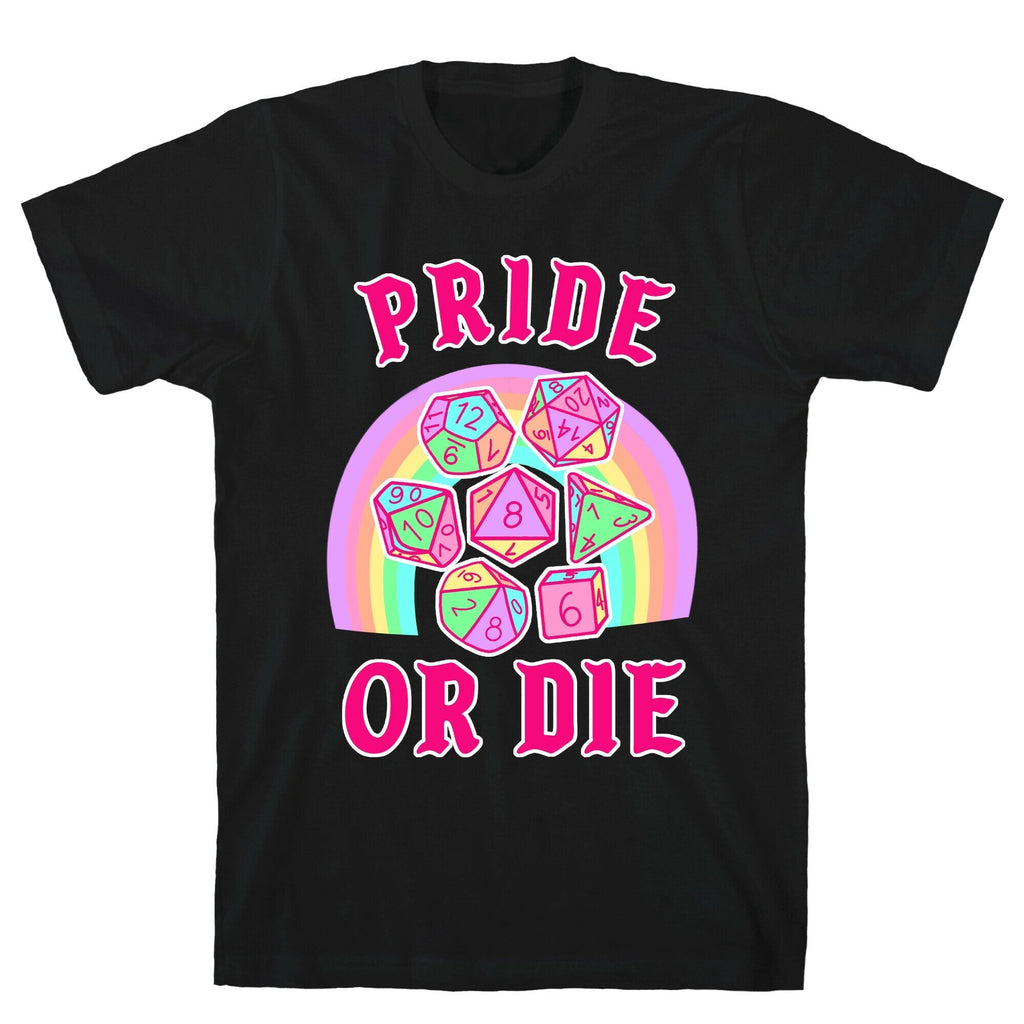 Pride or Die DnD Dice Pastel T-Shirt Hoodie, Sweatshirt | CoreVibeTees.com (Image 1)