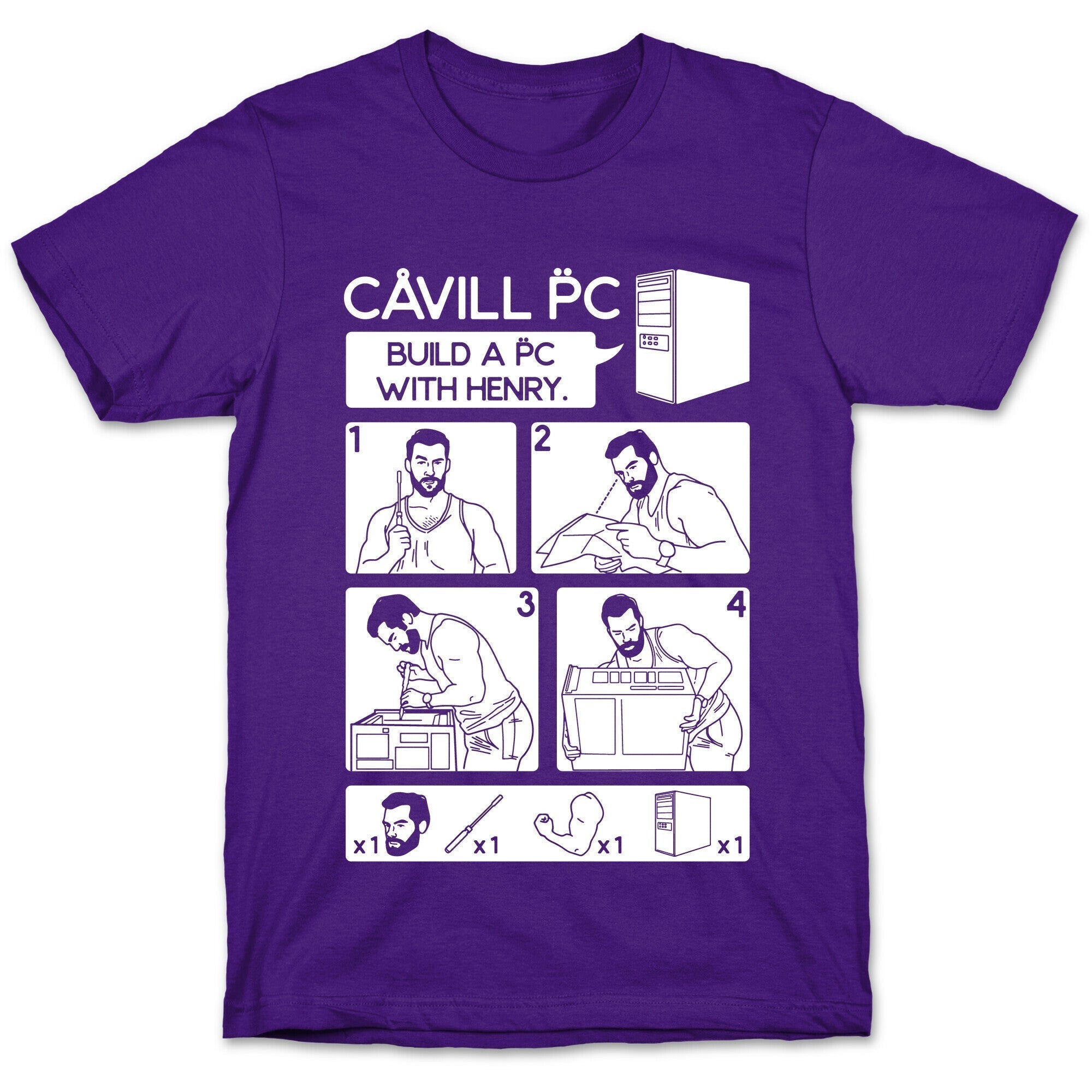 Cavill PC Parody White Print T-Shirt Hoodie, Sweatshirt | CoreVibeTees.com (Image 5)