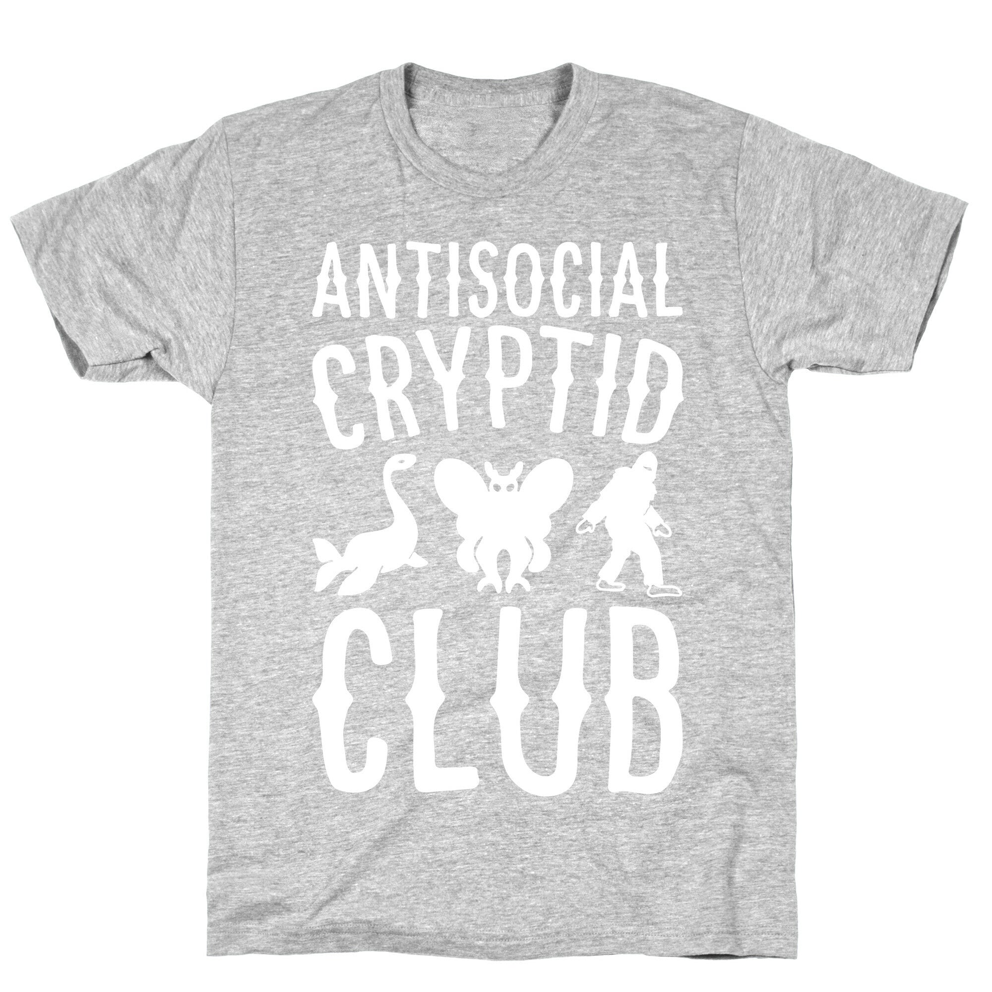 Antisocial Cryptid Club White Print T-Shirt Hoodie, Sweatshirt | CoreVibeTees.com (Image 2)