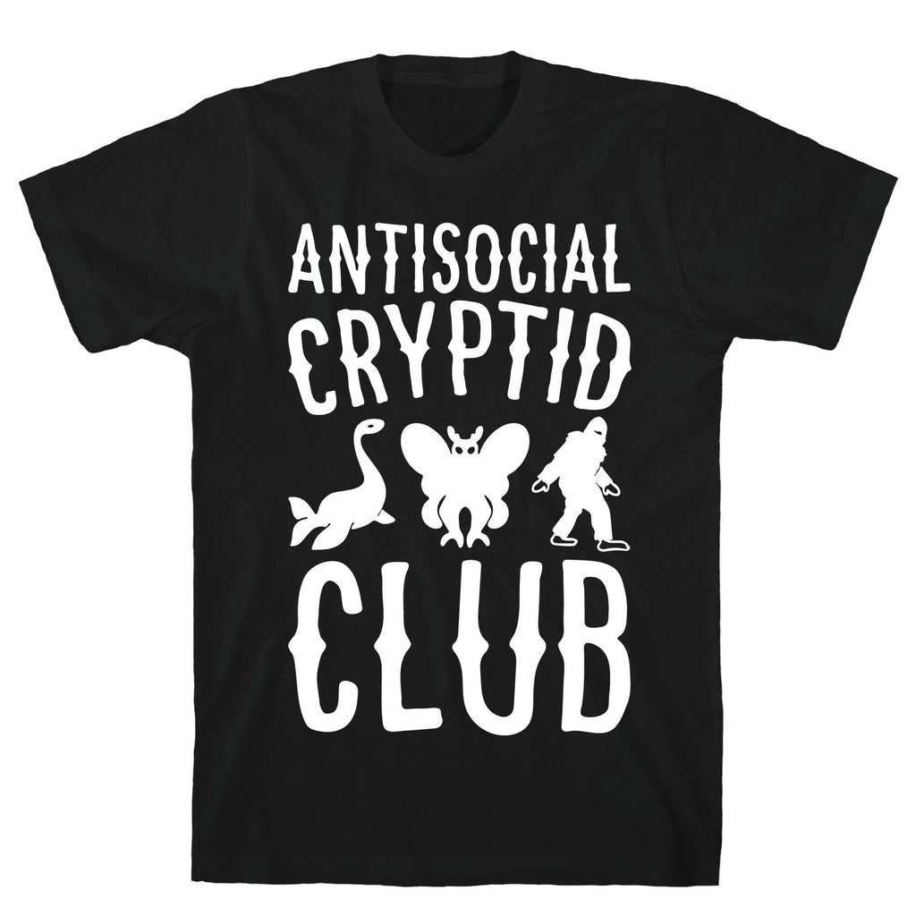 Antisocial Cryptid Club White Print T-Shirt Hoodie, Sweatshirt | CoreVibeTees.com (Image 1)