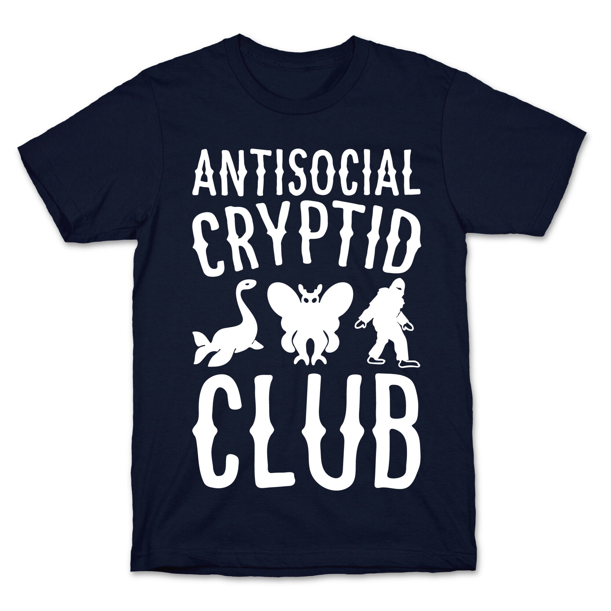 Antisocial Cryptid Club White Print T-Shirt Hoodie, Sweatshirt | CoreVibeTees.com (Image 4)