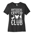 Antisocial Cryptid Club White Print Women's Cotton Tee Hoodie, Sweatshirt | CoreVibeTees.com (Image 1)