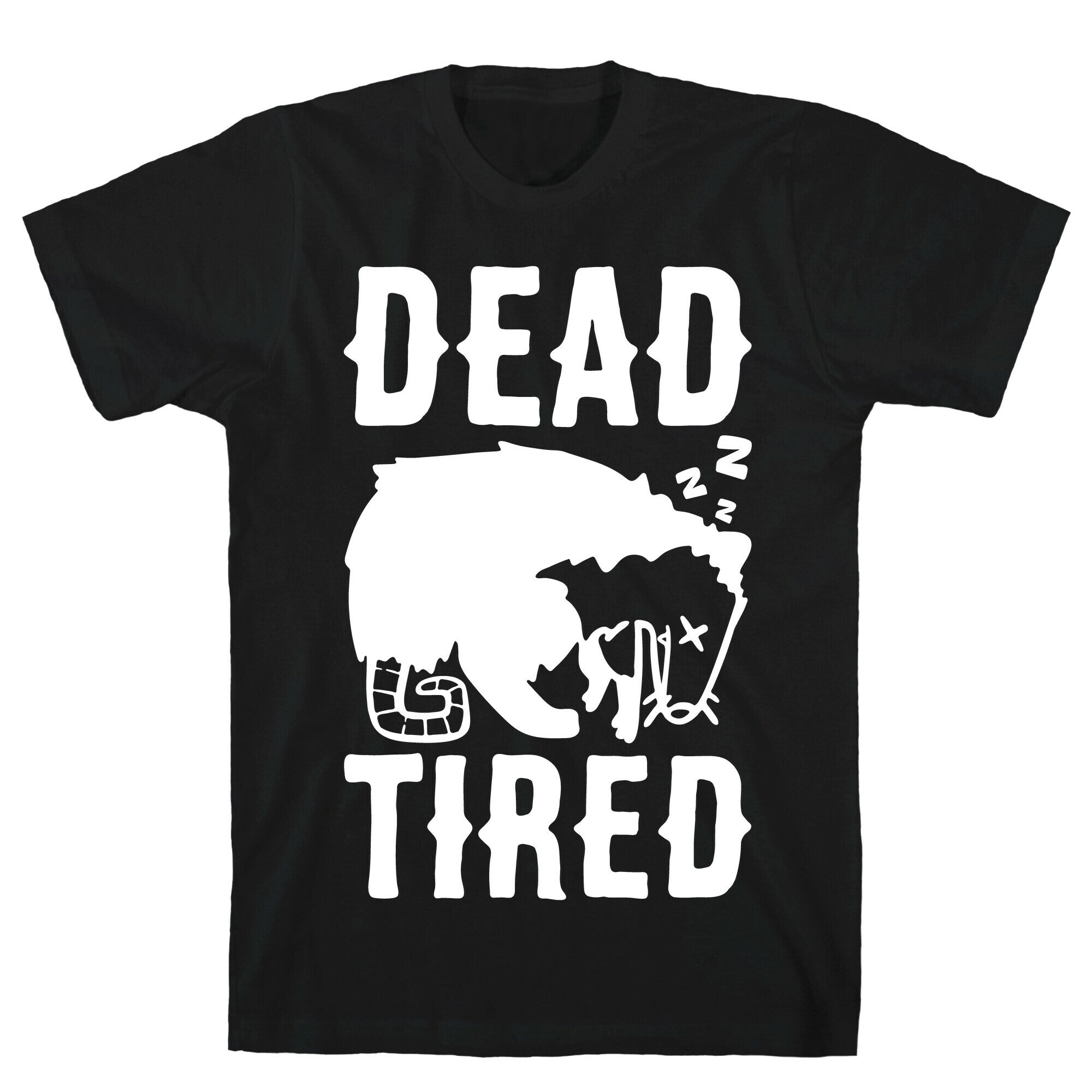 Dead Tired Possum Parody White Print T-Shirt Hoodie, Sweatshirt | CoreVibeTees.com (Image 1)