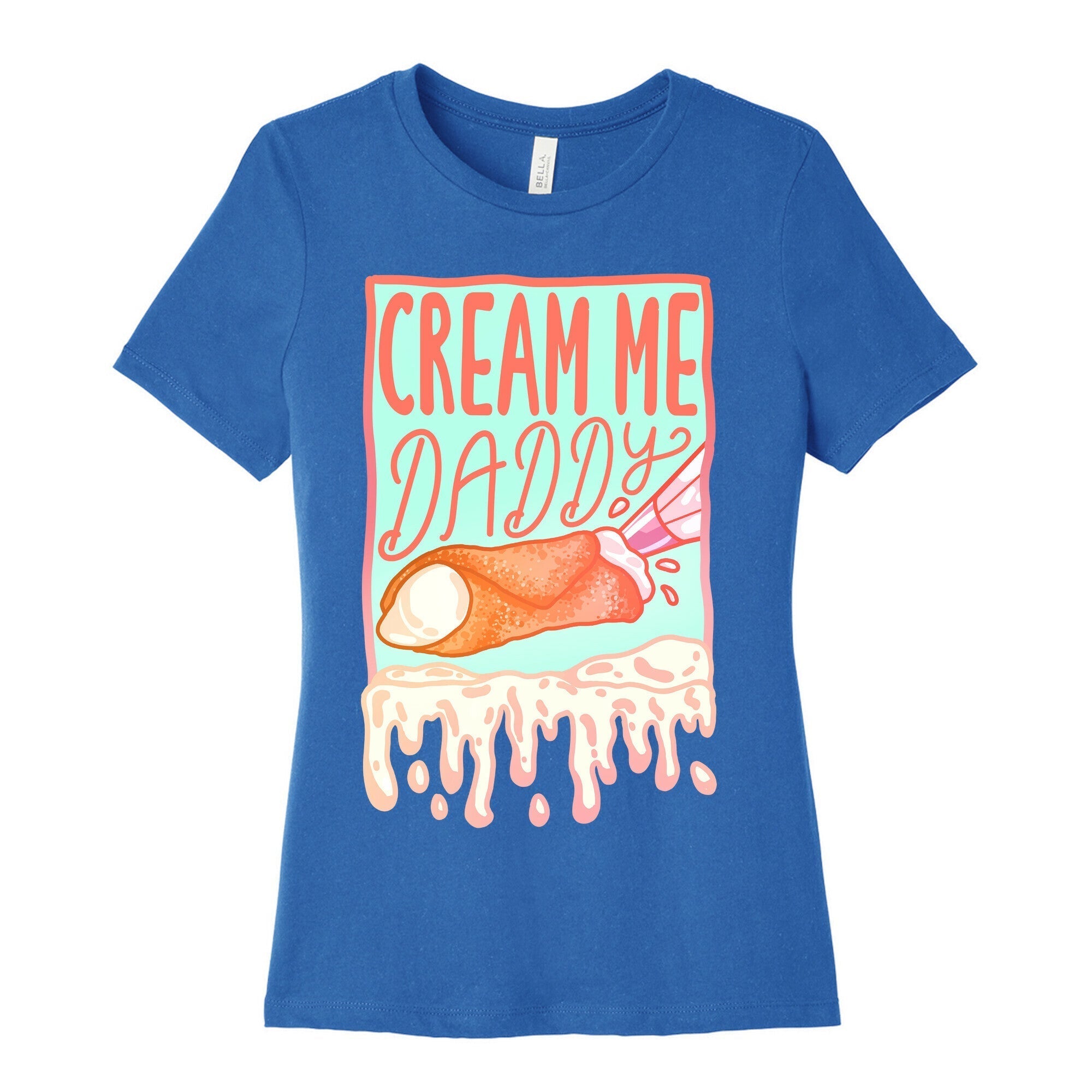Cream Me Daddy Cannoli Women's Cotton Tee Hoodie, Sweatshirt | CoreVibeTees.com (Image 3)