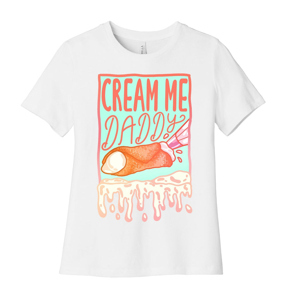 Cream Me Daddy Cannoli Women's Cotton Tee Hoodie, Sweatshirt | CoreVibeTees.com (Image 4)