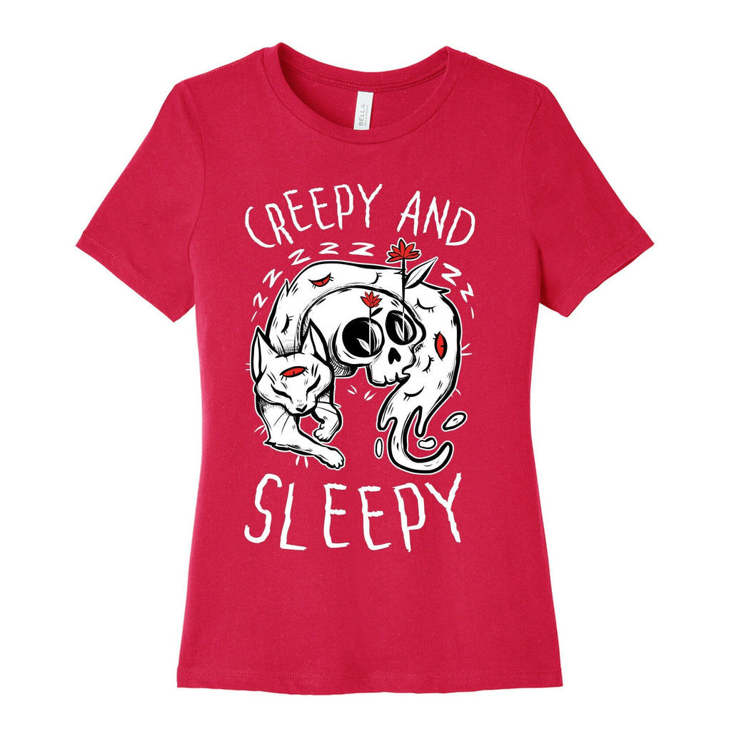 Creepy And Sleepy Women's Cotton Tee Hoodie, Sweatshirt | CoreVibeTees.com (Image 2)