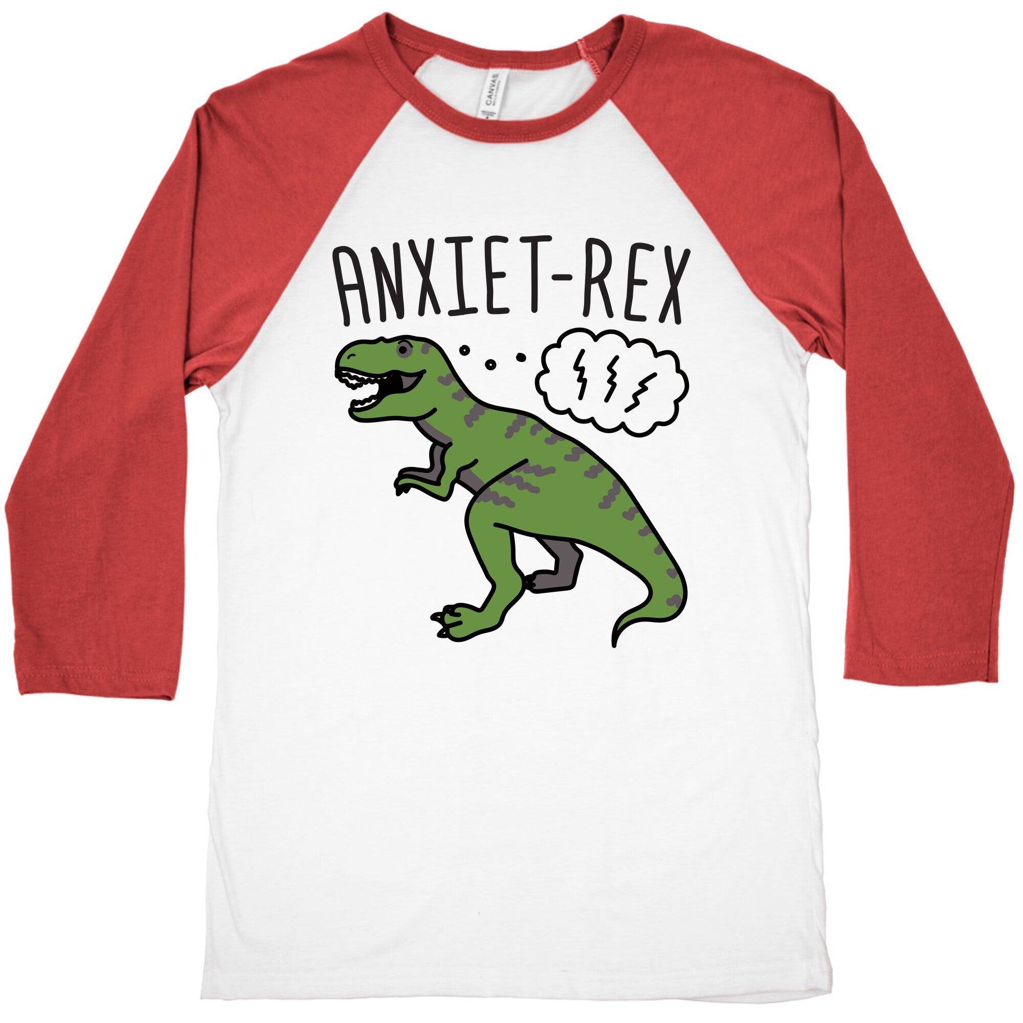 AnxieT-Rex Anxious Dinosaur Baseball Tee Hoodie, Sweatshirt | CoreVibeTees.com (Image 2)