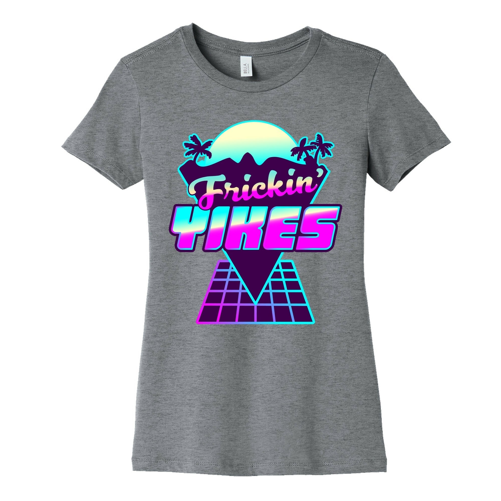 Frickin' YIKES Retro Wave Women's Cotton Tee Hoodie, Sweatshirt | CoreVibeTees.com (Image 5)