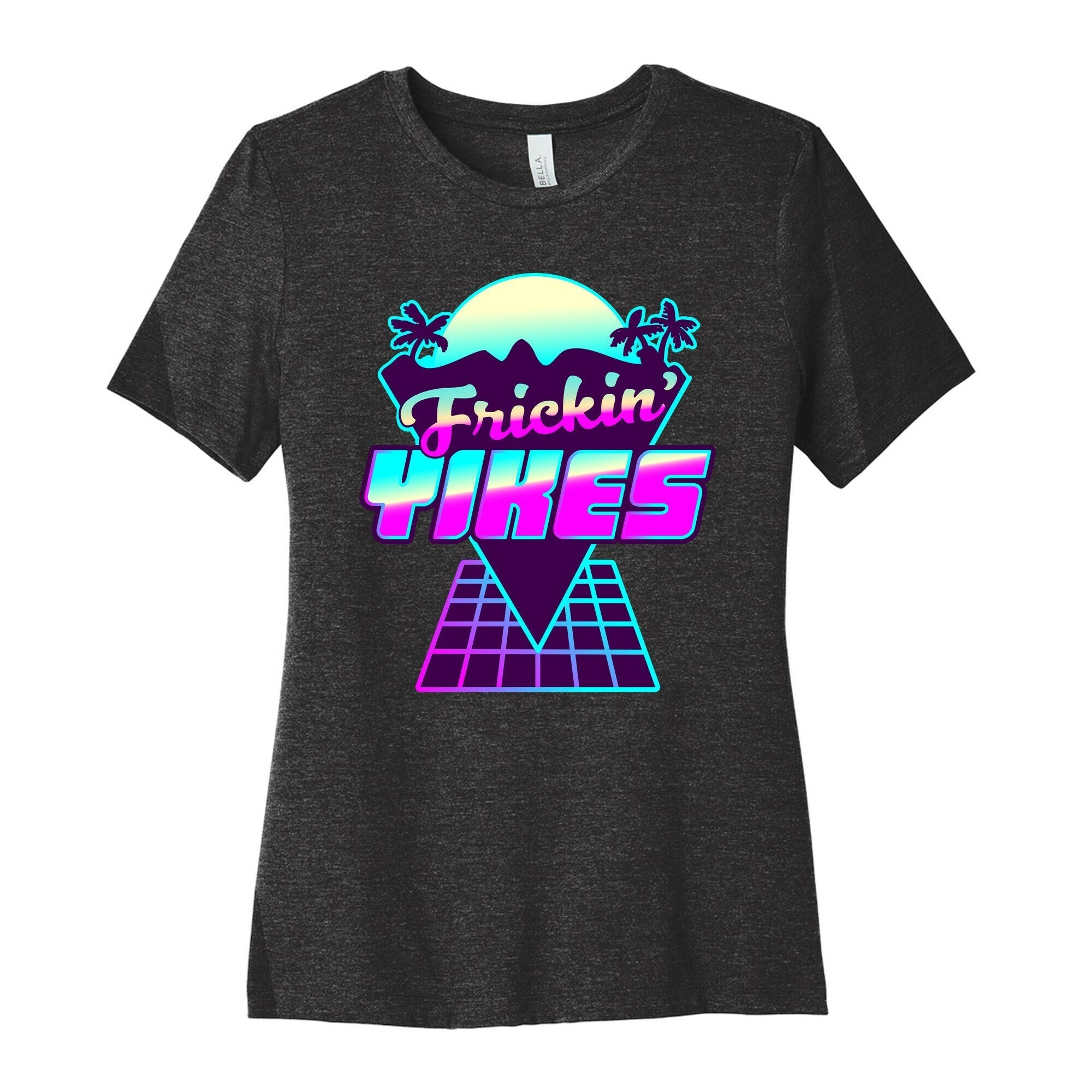 Frickin' YIKES Retro Wave Women's Cotton Tee Hoodie, Sweatshirt | CoreVibeTees.com (Image 1)
