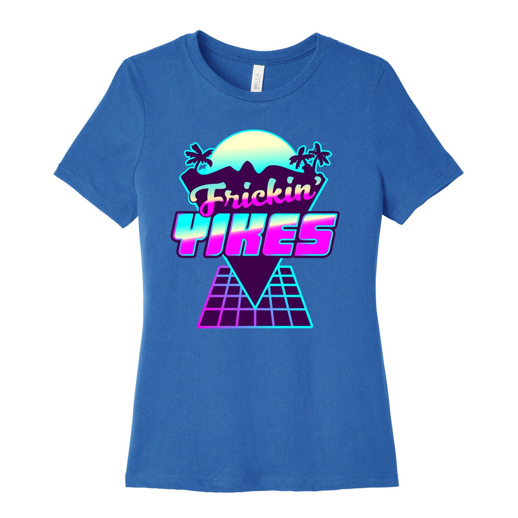 Frickin' YIKES Retro Wave Women's Cotton Tee Hoodie, Sweatshirt | CoreVibeTees.com (Image 3)