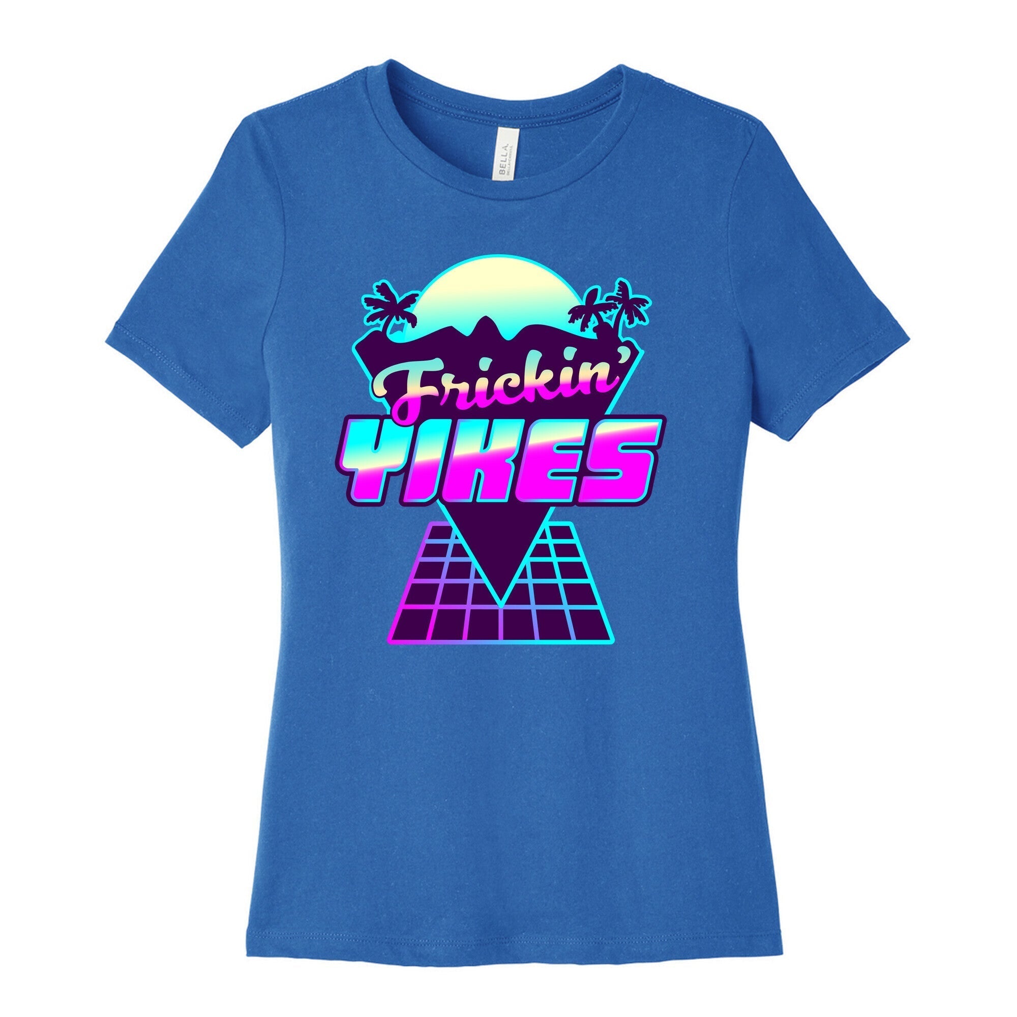 Frickin' YIKES Retro Wave Women's Cotton Tee Hoodie, Sweatshirt | CoreVibeTees.com (Image 3)