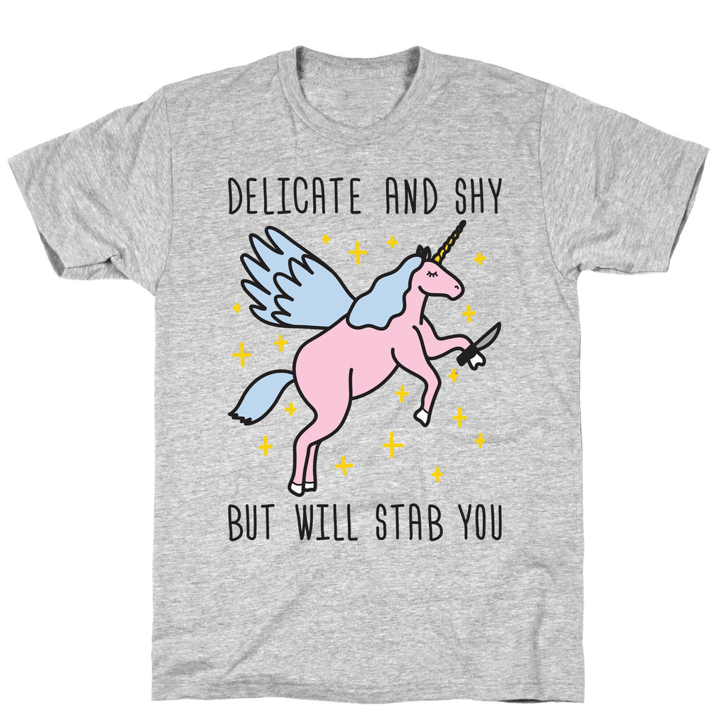 Delicate And Shy But Will Stab You Unicorn T-Shirt Hoodie, Sweatshirt | CoreVibeTees.com (Image 3)