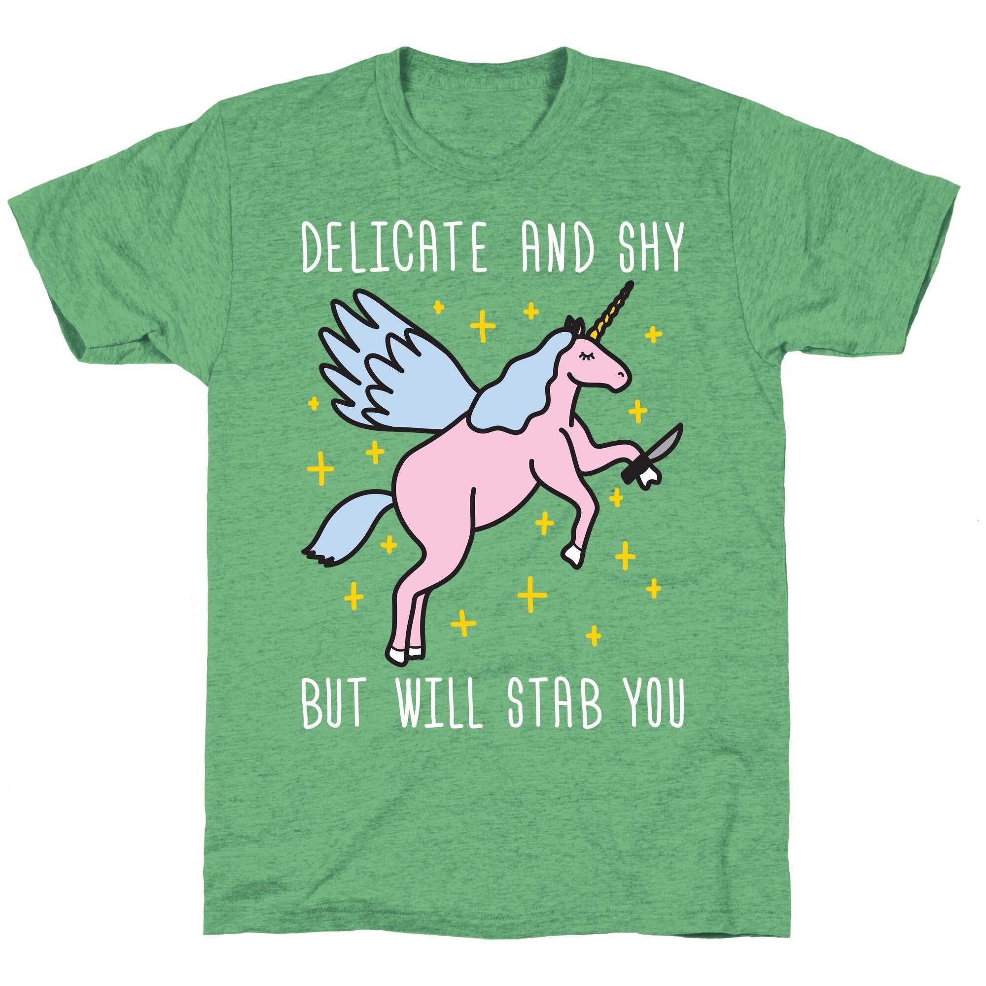 Delicate And Shy But Will Stab You Unicorn Unisex Triblend Tee Hoodie, Sweatshirt | CoreVibeTees.com (Image 2)