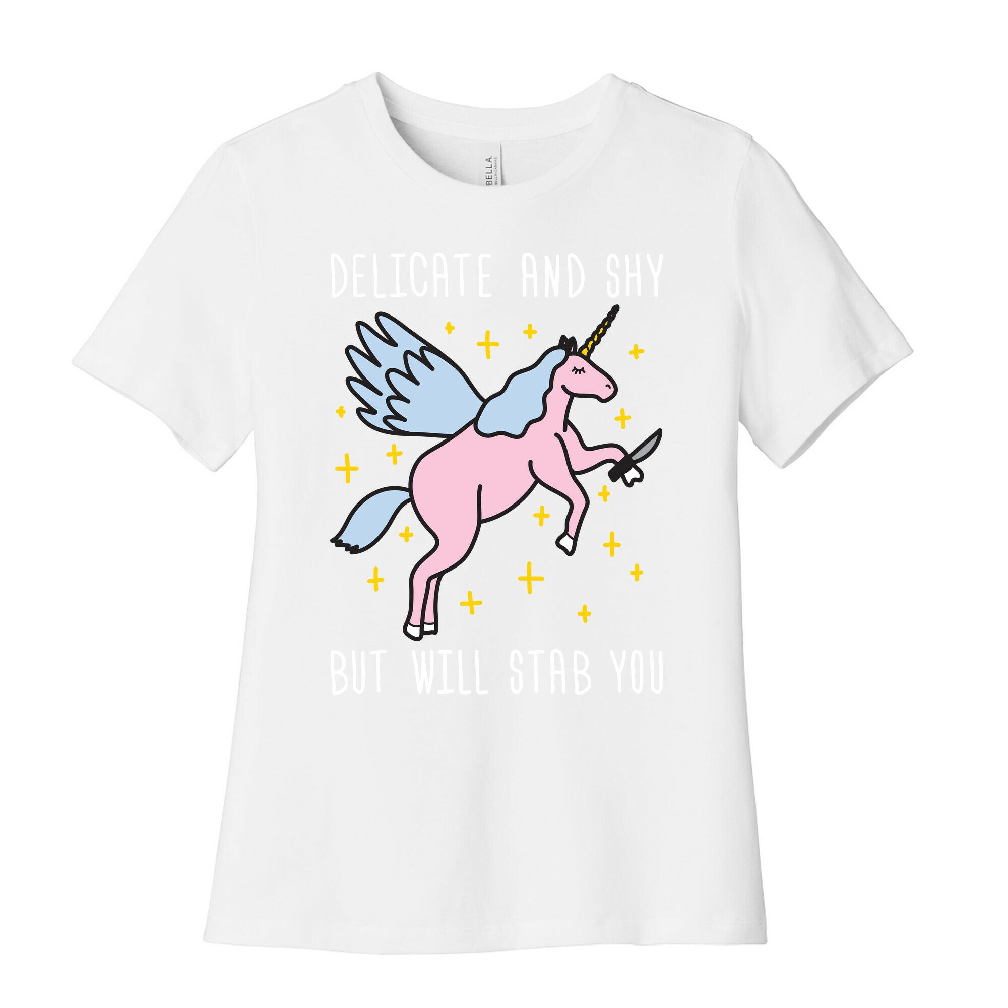 Delicate And Shy But Will Stab You Unicorn Women's Cotton Tee Hoodie, Sweatshirt | CoreVibeTees.com (Image 4)