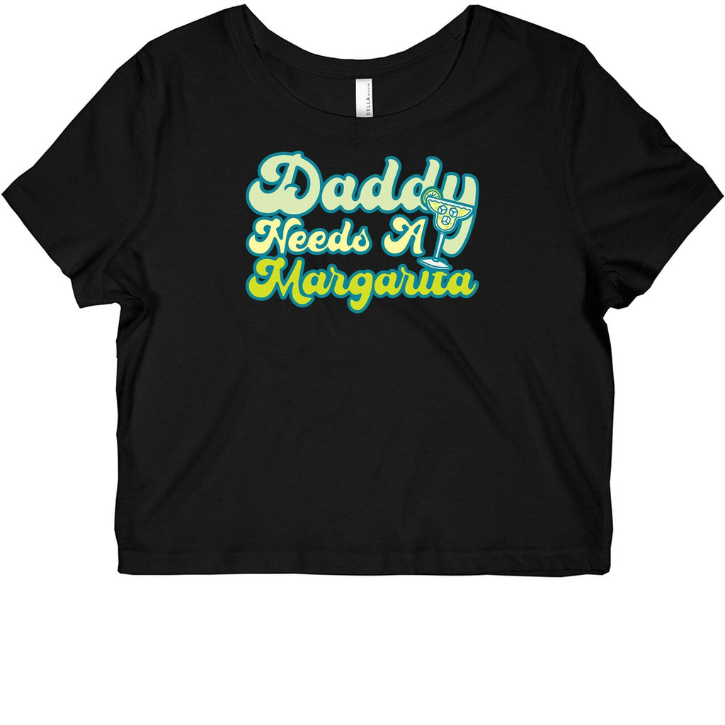 Daddy Needs A Margarita White Print Graphic Baby Tee Hoodie, Sweatshirt | CoreVibeTees.com (Image 1)