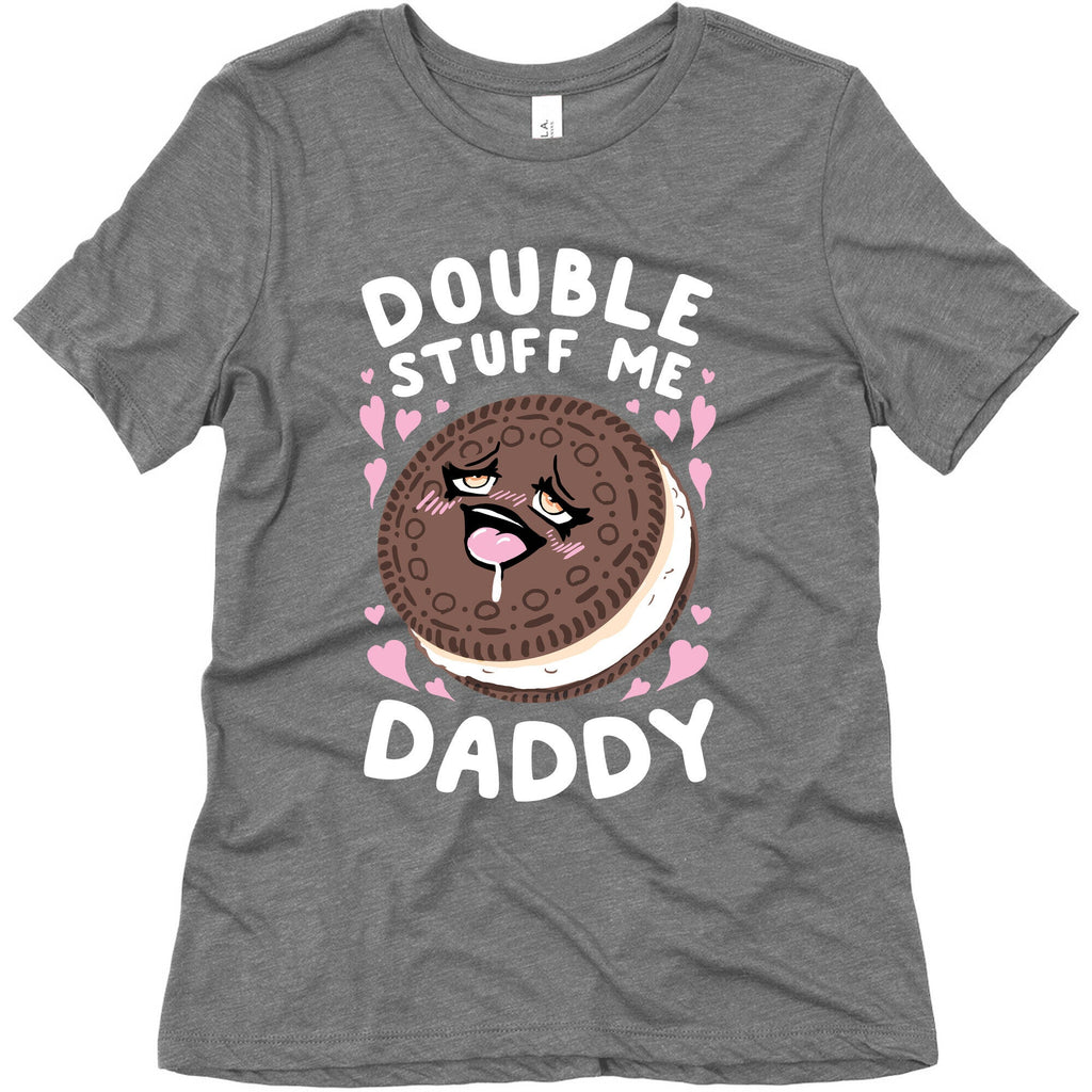 Double Stuff Me Daddy Women's Triblend Tee Hoodie, Sweatshirt | CoreVibeTees.com (Image 4)