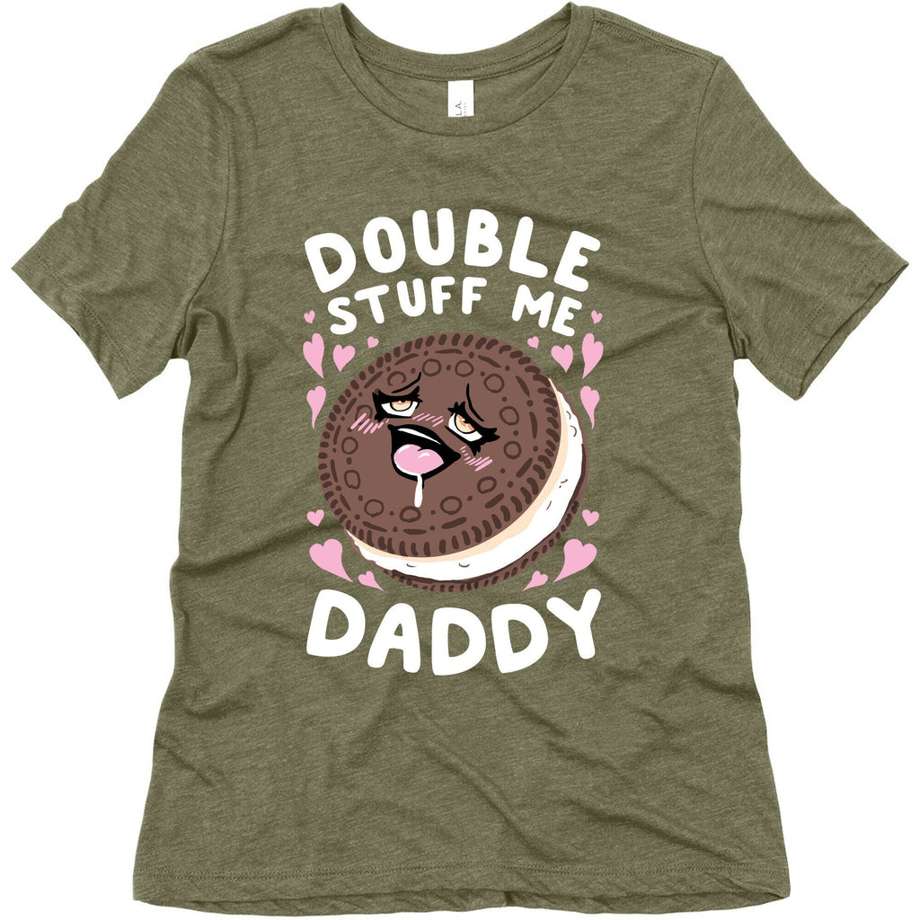 Double Stuff Me Daddy Women's Triblend Tee Hoodie, Sweatshirt | CoreVibeTees.com (Image 5)