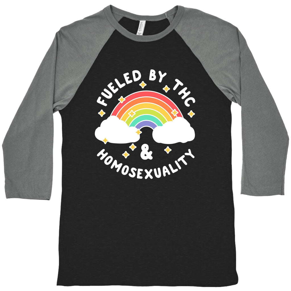 Fueled By THC & Homosexuality Baseball Tee Hoodie, Sweatshirt | CoreVibeTees.com (Image 1)