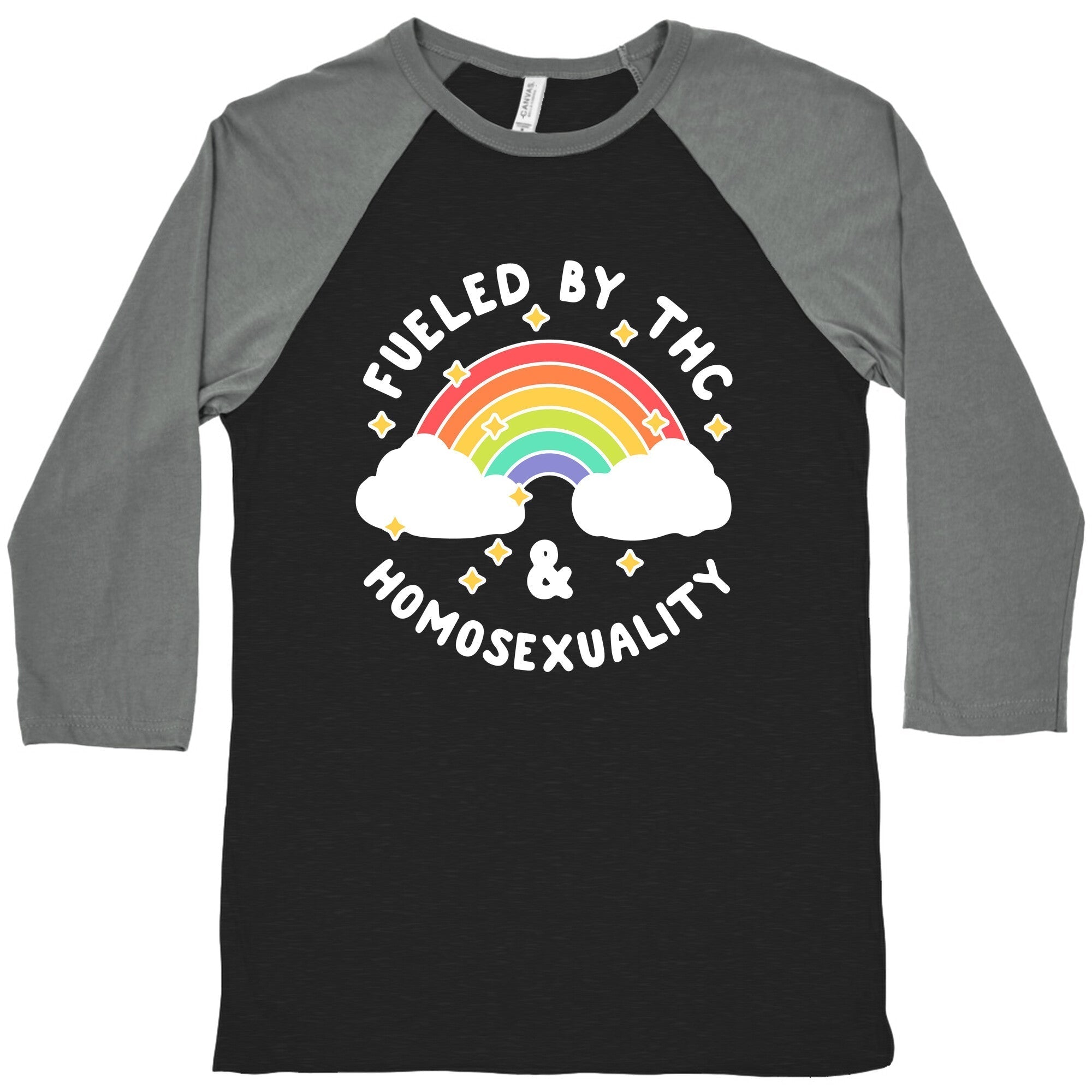 Fueled By THC & Homosexuality Baseball Tee Hoodie, Sweatshirt | CoreVibeTees.com (Image 1)