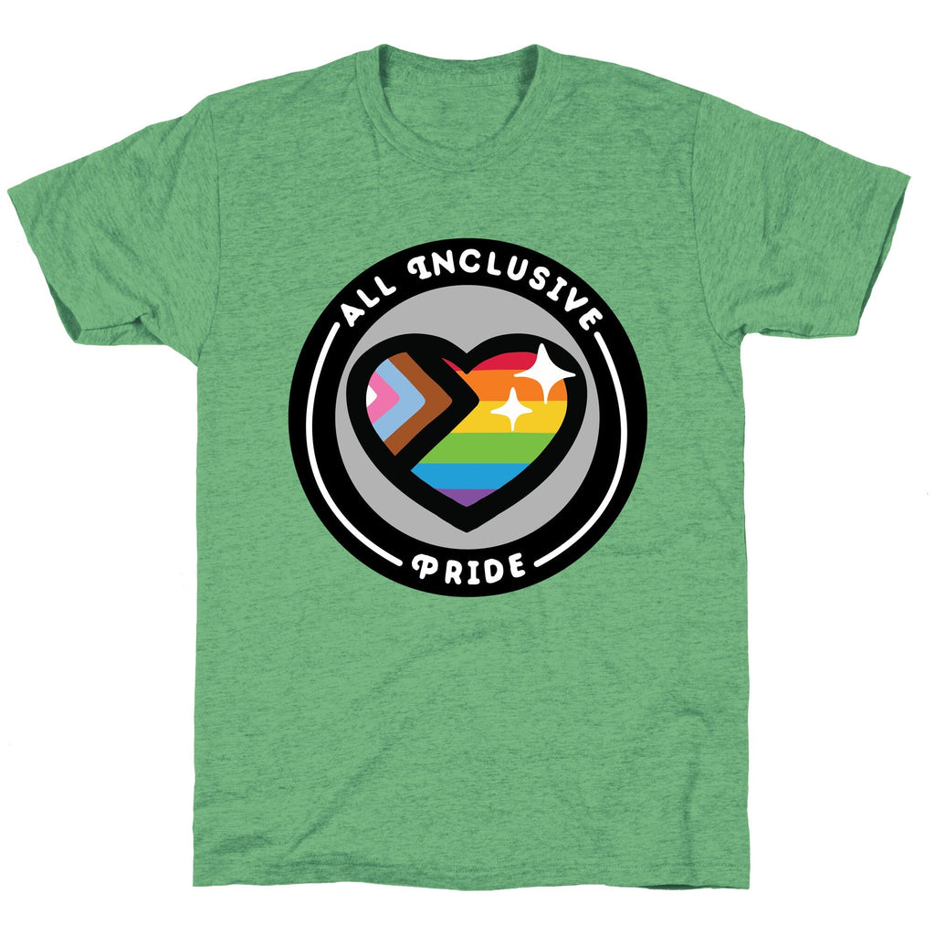 All Inclusive Pride Patch Unisex Triblend Tee Hoodie, Sweatshirt | CoreVibeTees.com (Image 1)