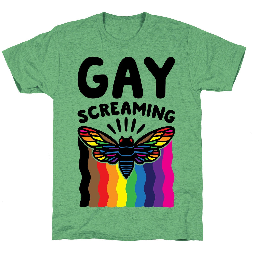 Gay Screaming Cicada Parody Unisex Triblend Tee Hoodie, Sweatshirt | CoreVibeTees.com (Image 1)