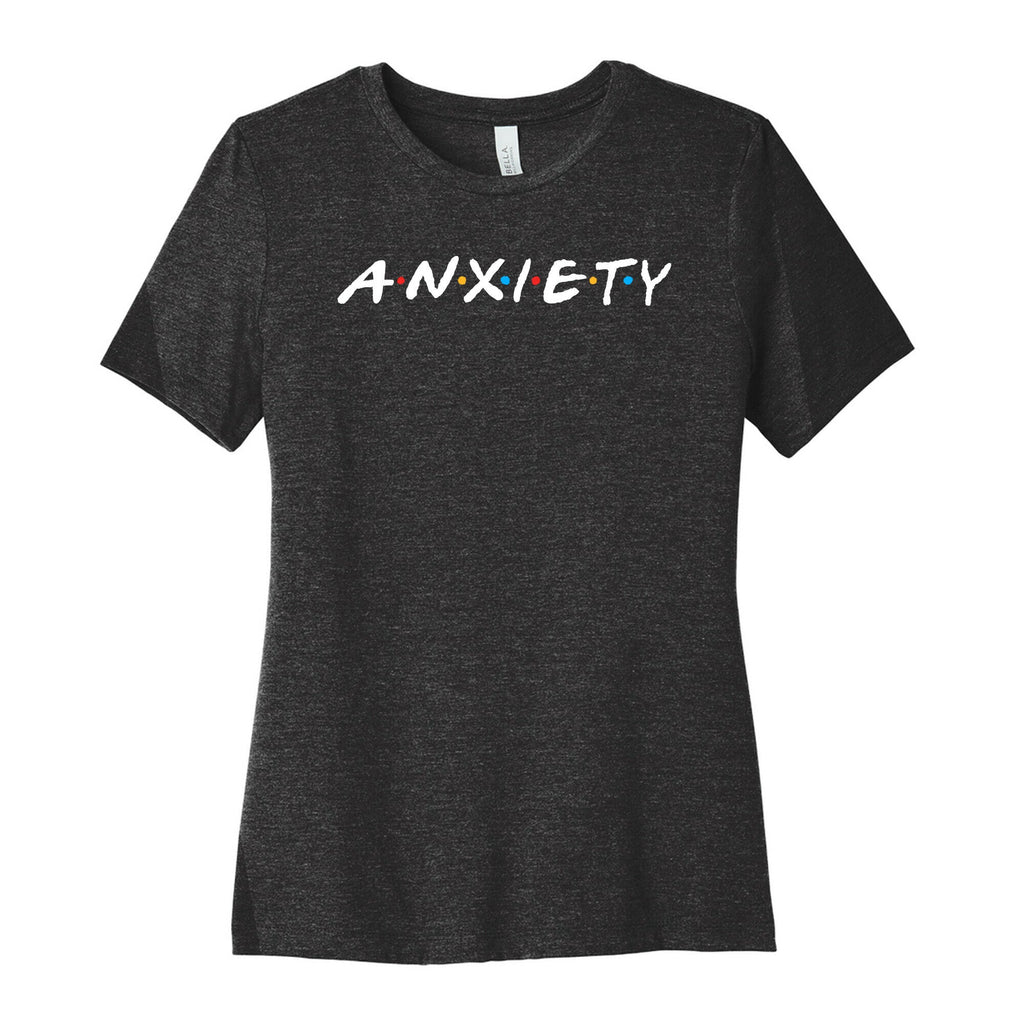 Anxiety Acquaintances  Women's Cotton Tee Hoodie, Sweatshirt | CoreVibeTees.com (Image 1)