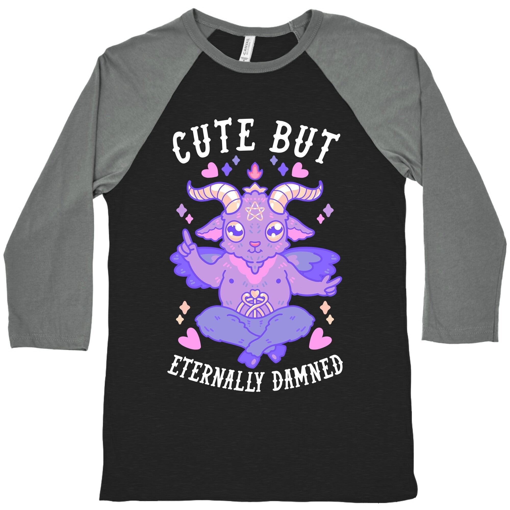 Cute But Eternally Damned Baseball Tee Hoodie, Sweatshirt | CoreVibeTees.com (Image 1)